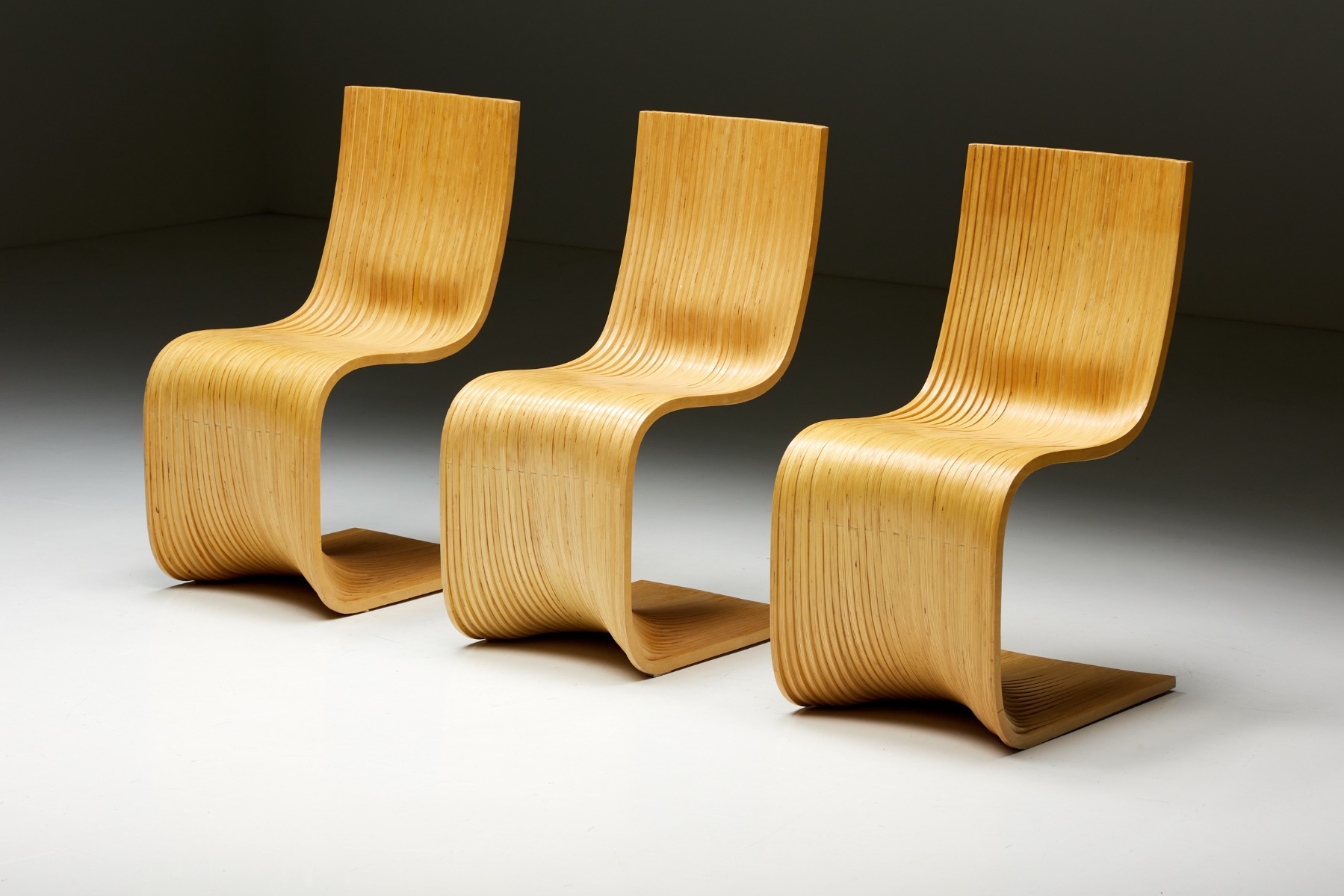 Designer bamboo dining chairs by Alejandro Estrada for Piegatto