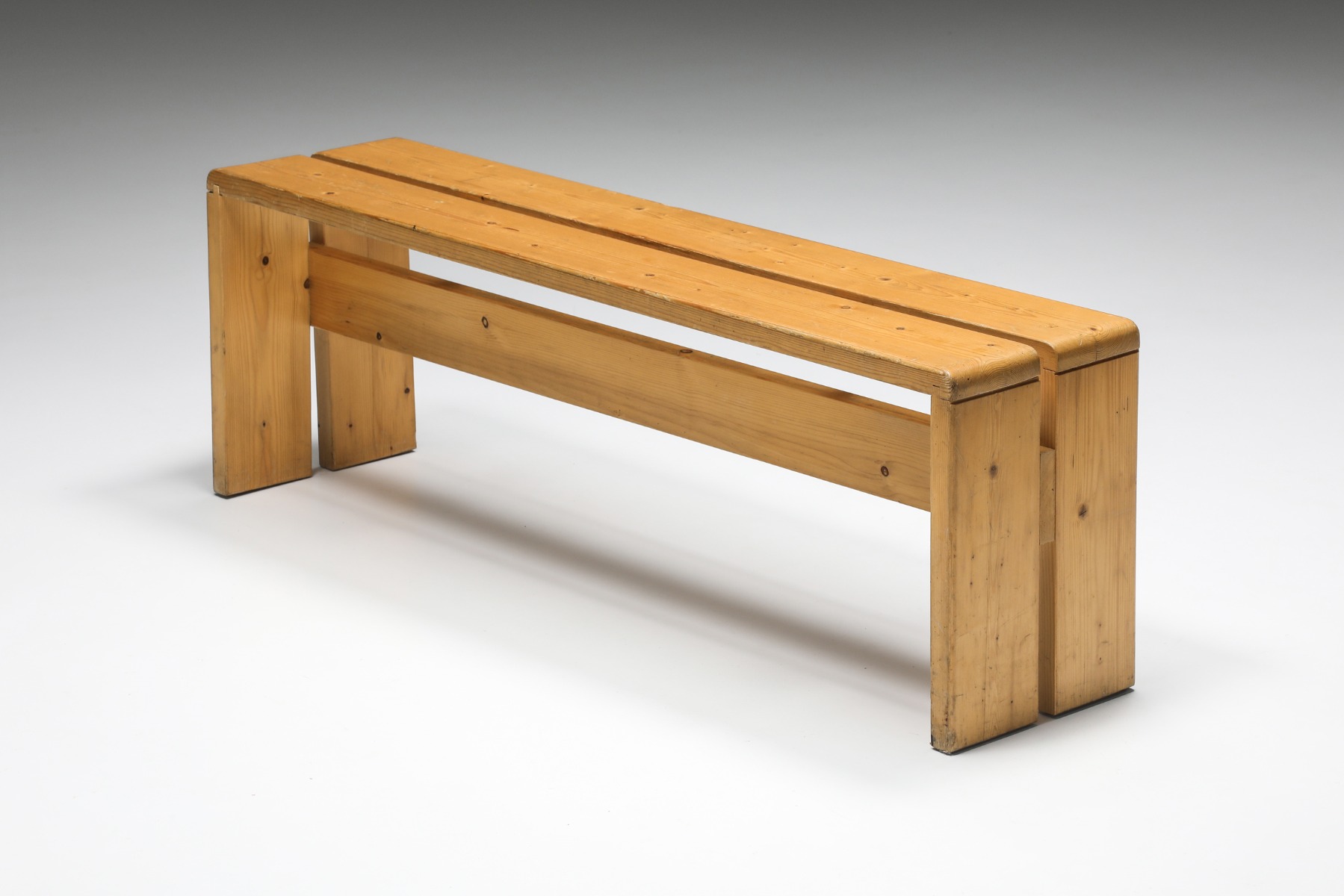 French design bench by Charlotte Perriand Les Arcs from the 1960s