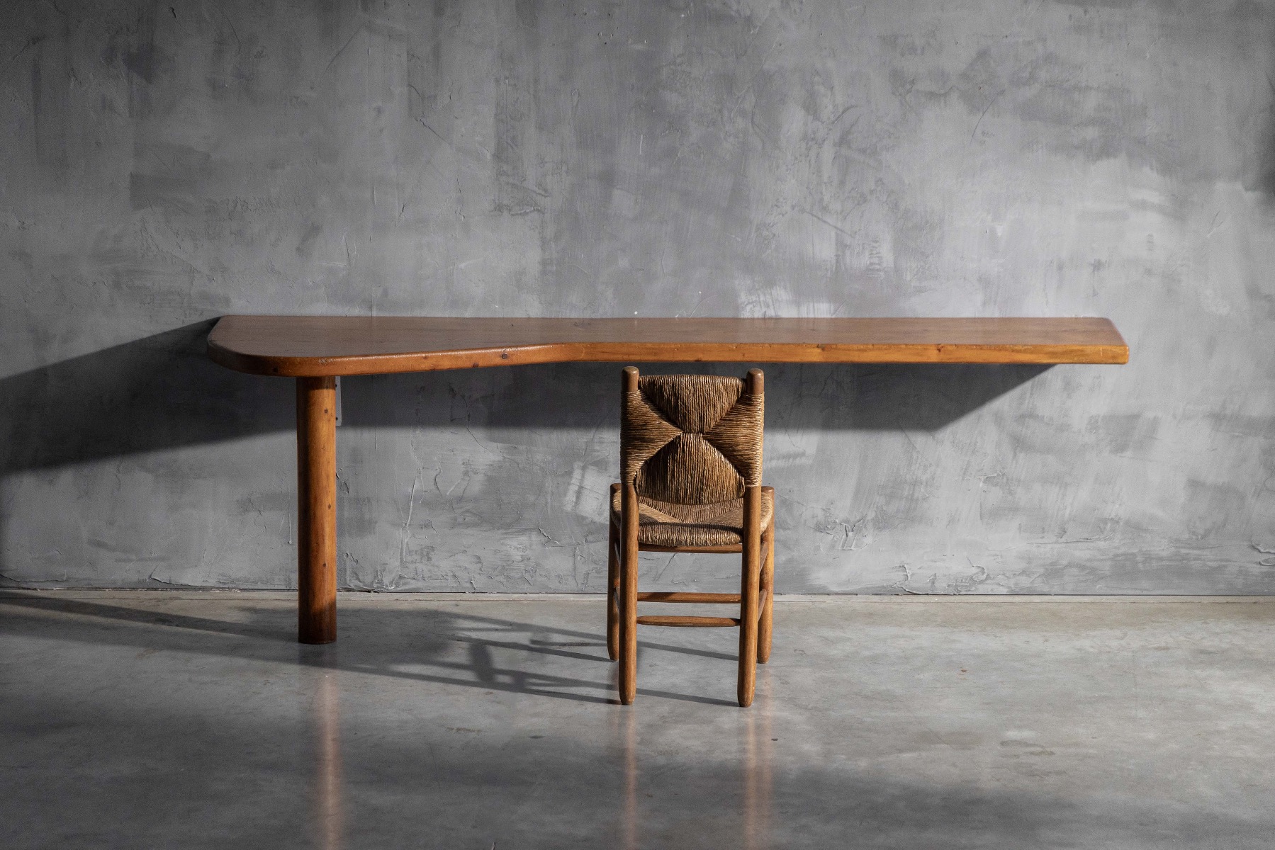 Mid century modern wood console table by Charlotte Perriand