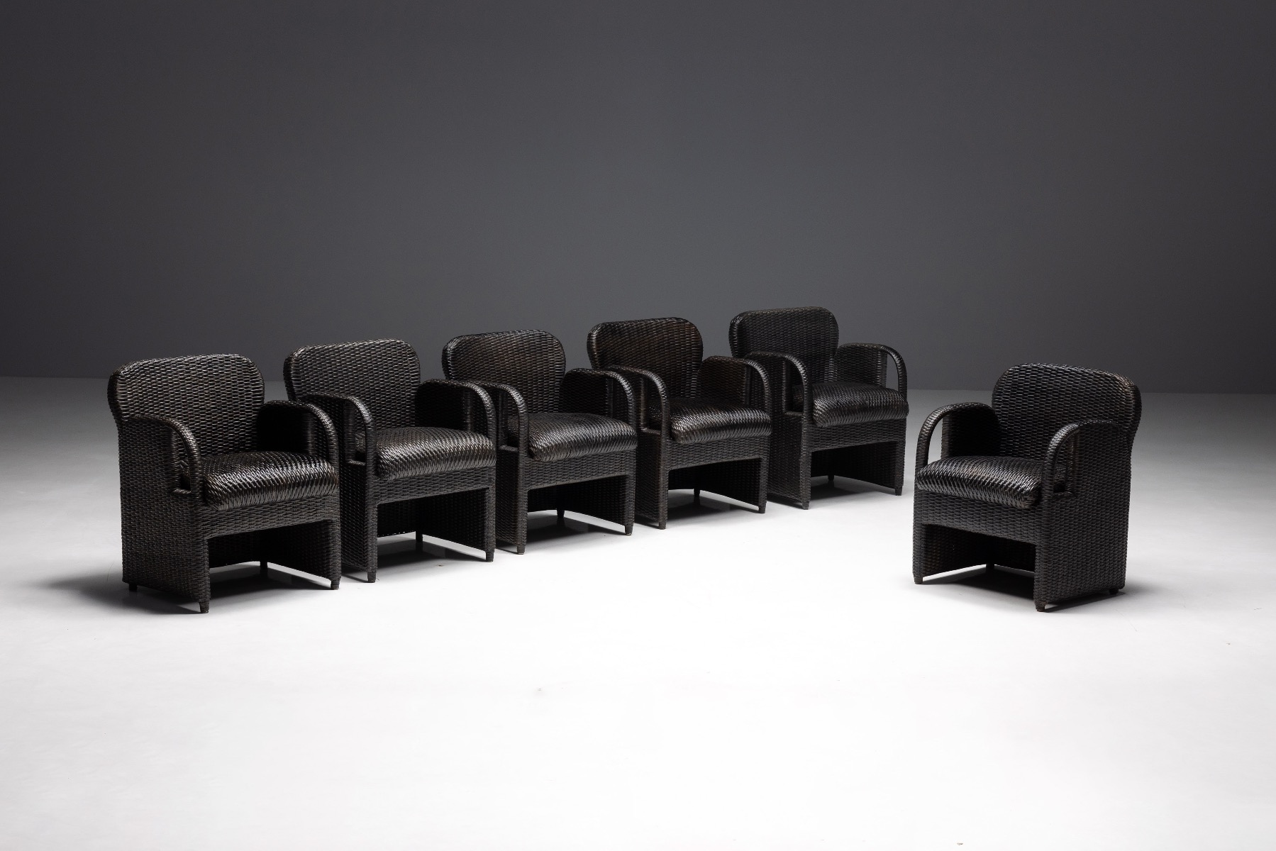Italian design armchairs by Gae Aulenti for Tecno