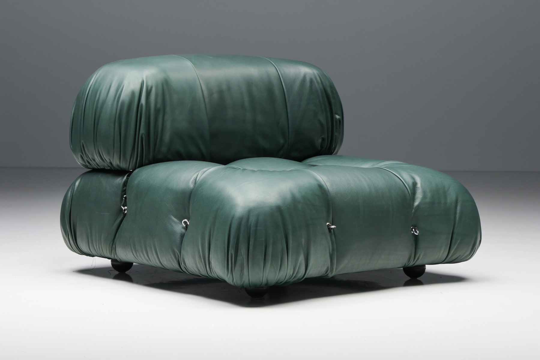Italian design Camaleonda by Mario Bellini in green leather