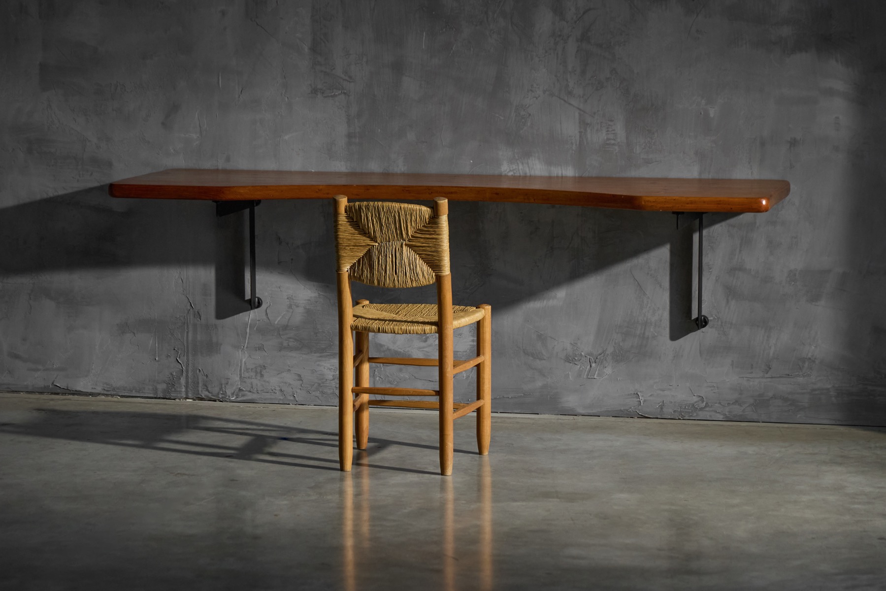 Mid century modern wall desk by Charlotte Perriand, France 1970s