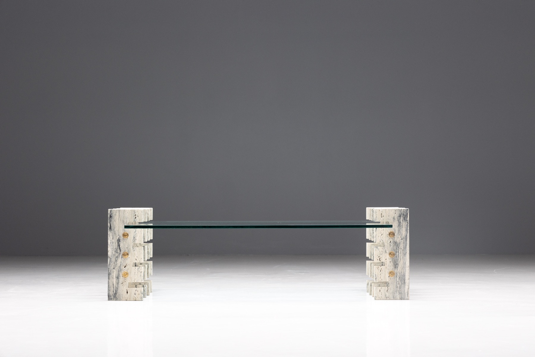 Modern travertine coffee table Fitzroy design by Ferré Home