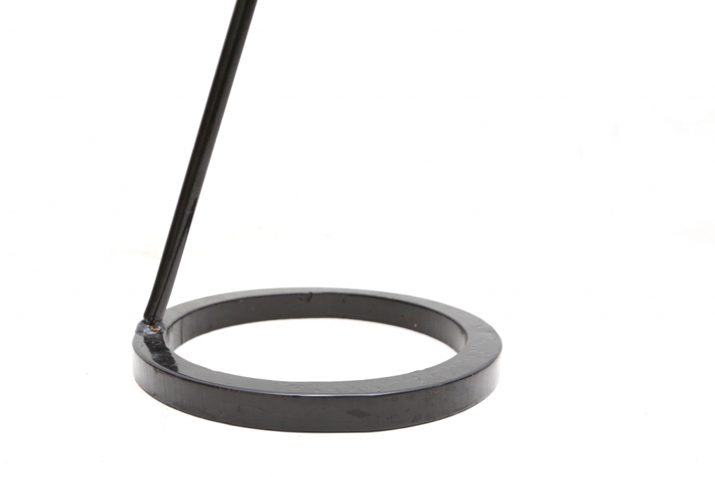 Modernist black sculpture in cyclopean design