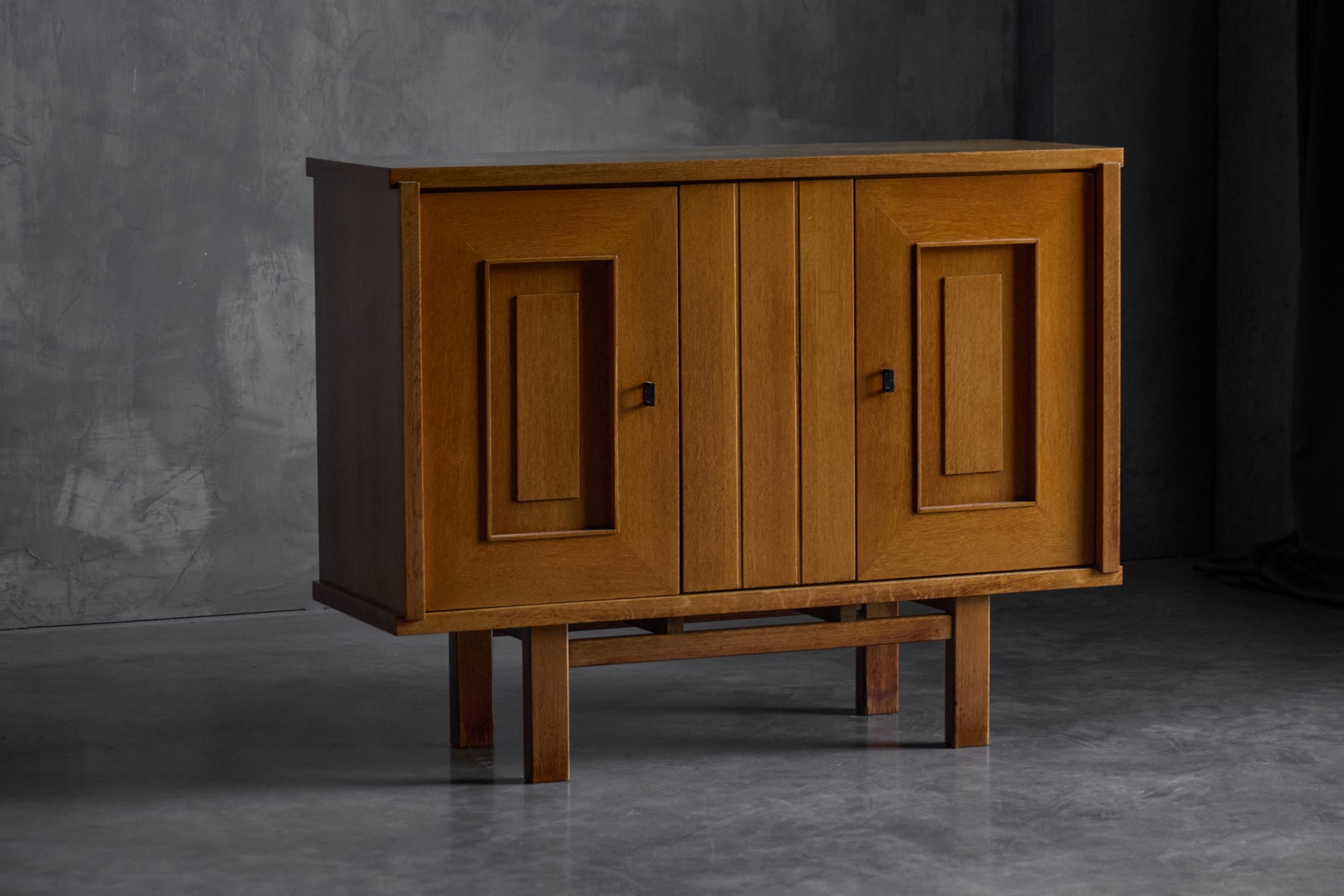 Modernist brutalist oak cabinet dating to the 1960s
