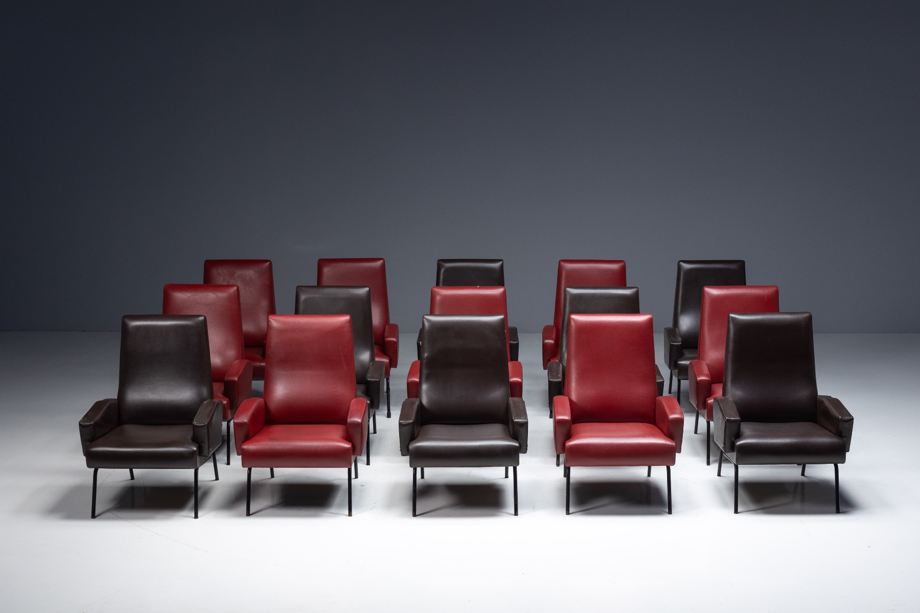 1950s modernist lounge chair in the style of Gastone Rinaldi