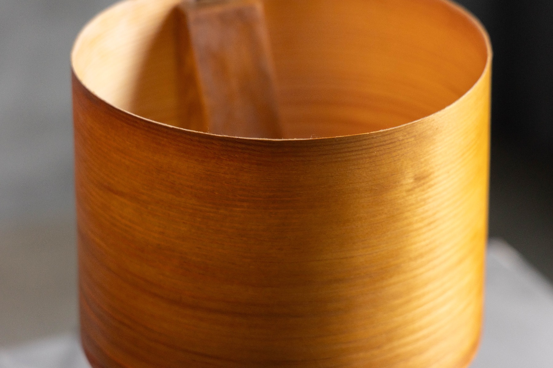 Modernist veneer table lamp dating to the 1960s