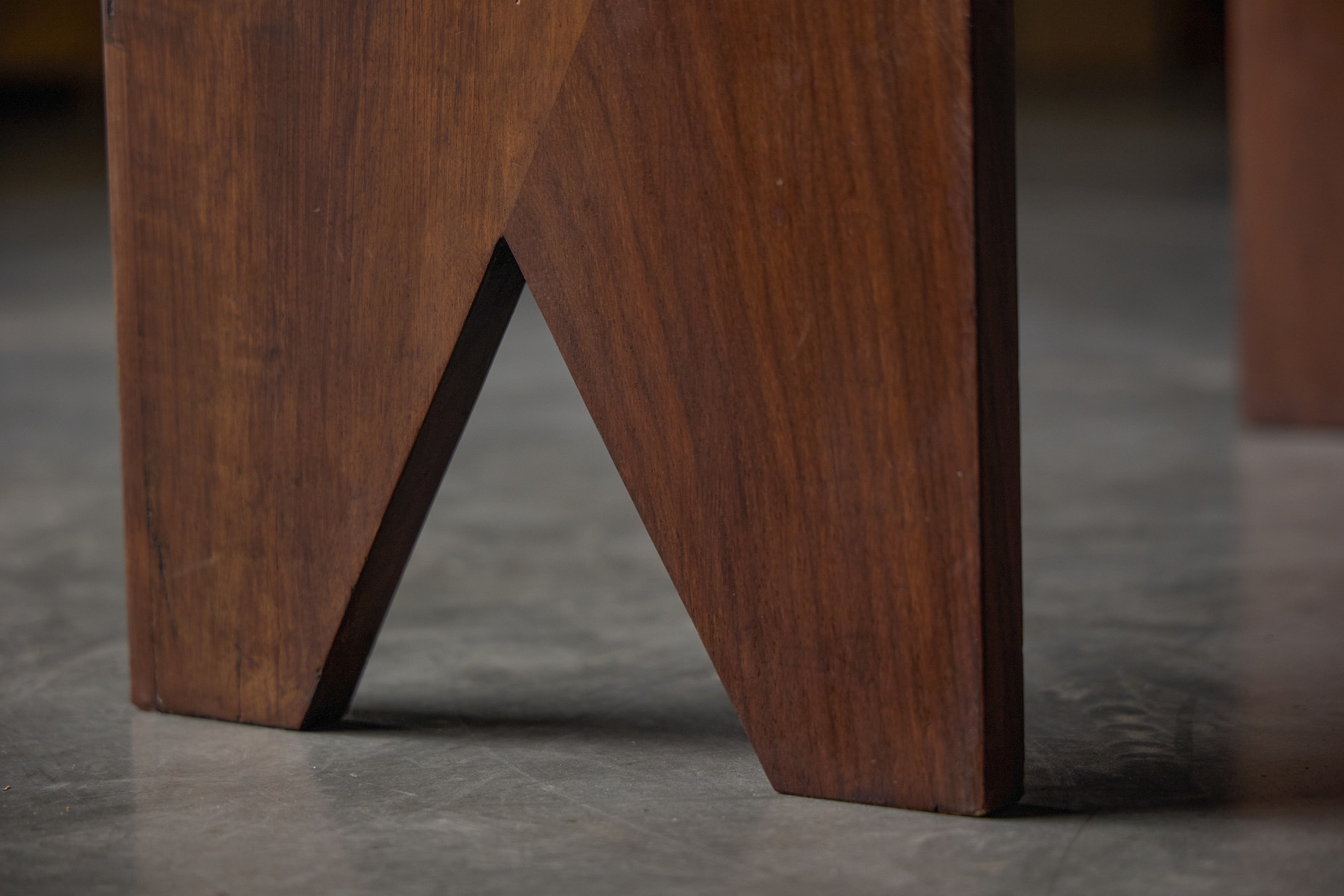 Modernist walnut bench with minimalist form