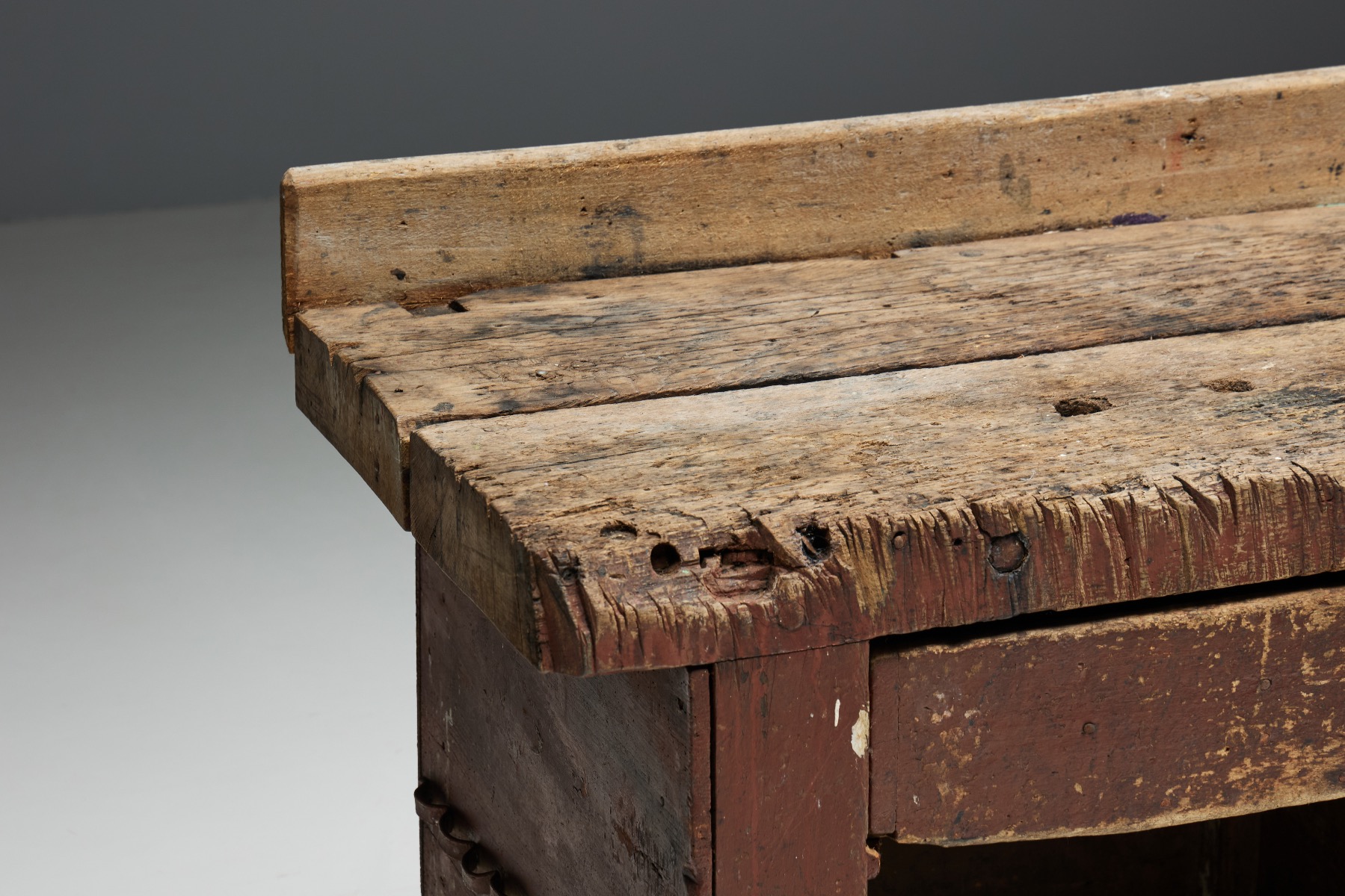 Nineteenth century folk art workbench table