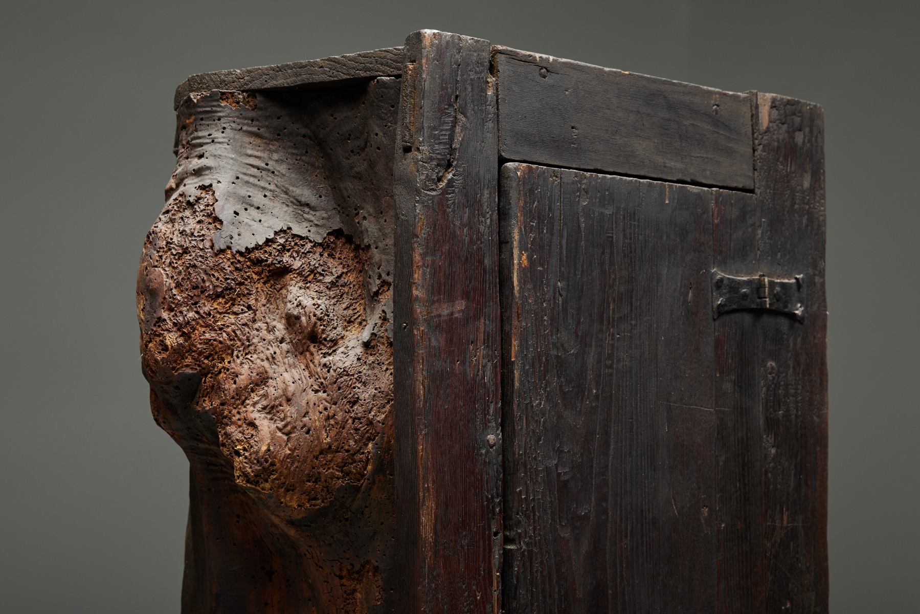 Nineteenth century French rustic cabinet in solid wood