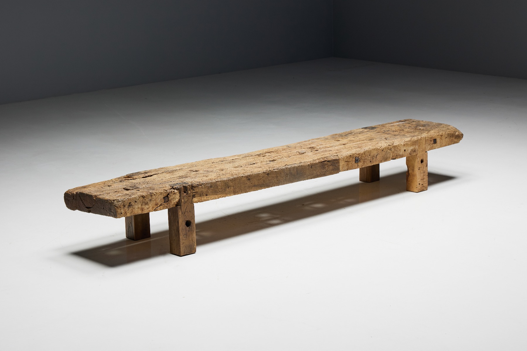 Nineteenth century rural bench in wabi style
