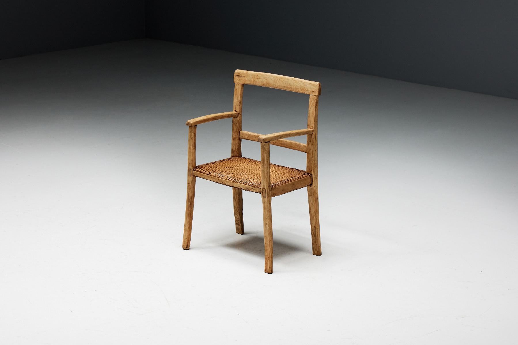 Nineteenth century rustic armchair in wabi design
