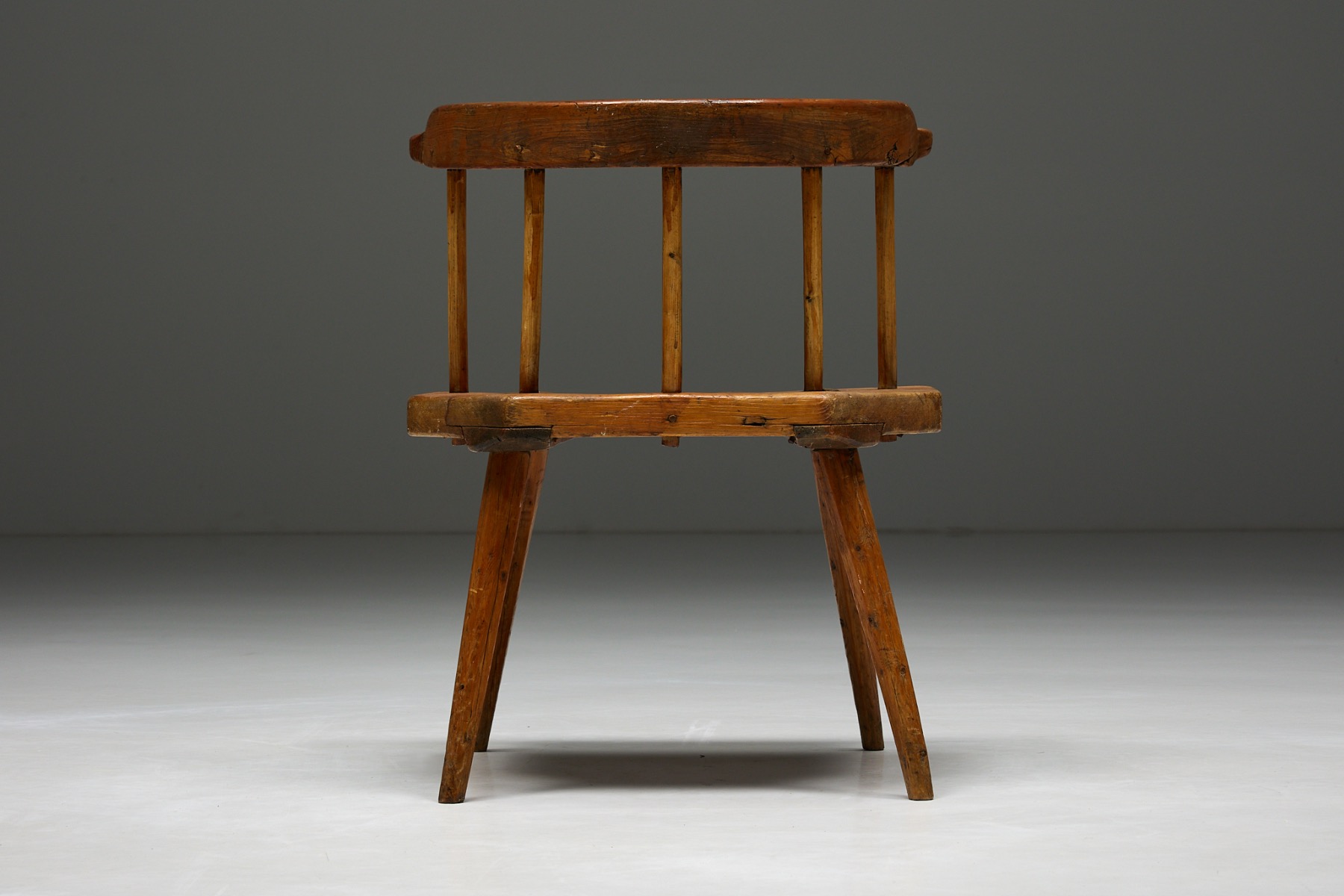 Nineteenth century Tyrolean rustic armchair in wood