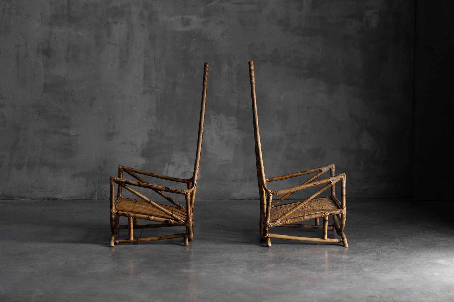 Organic bamboo lounge chair dating to the 1960s