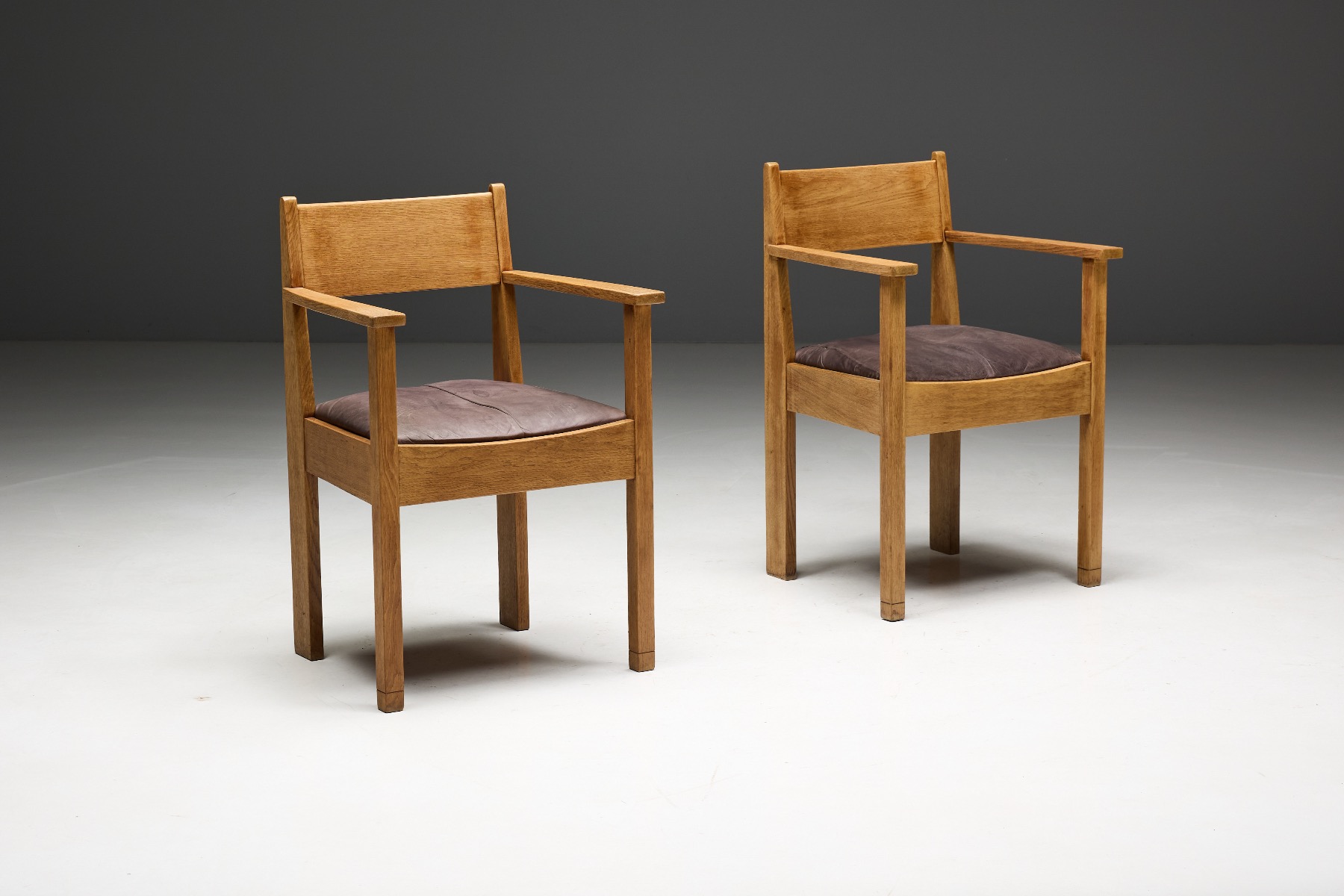 Solid oak Art Deco seating 1930s