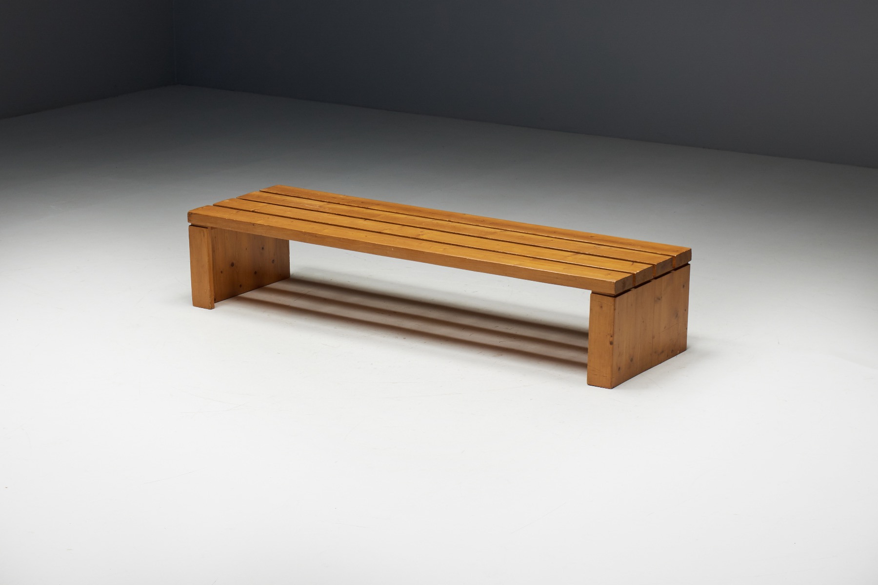 Perriand stone bench for Les Arcs