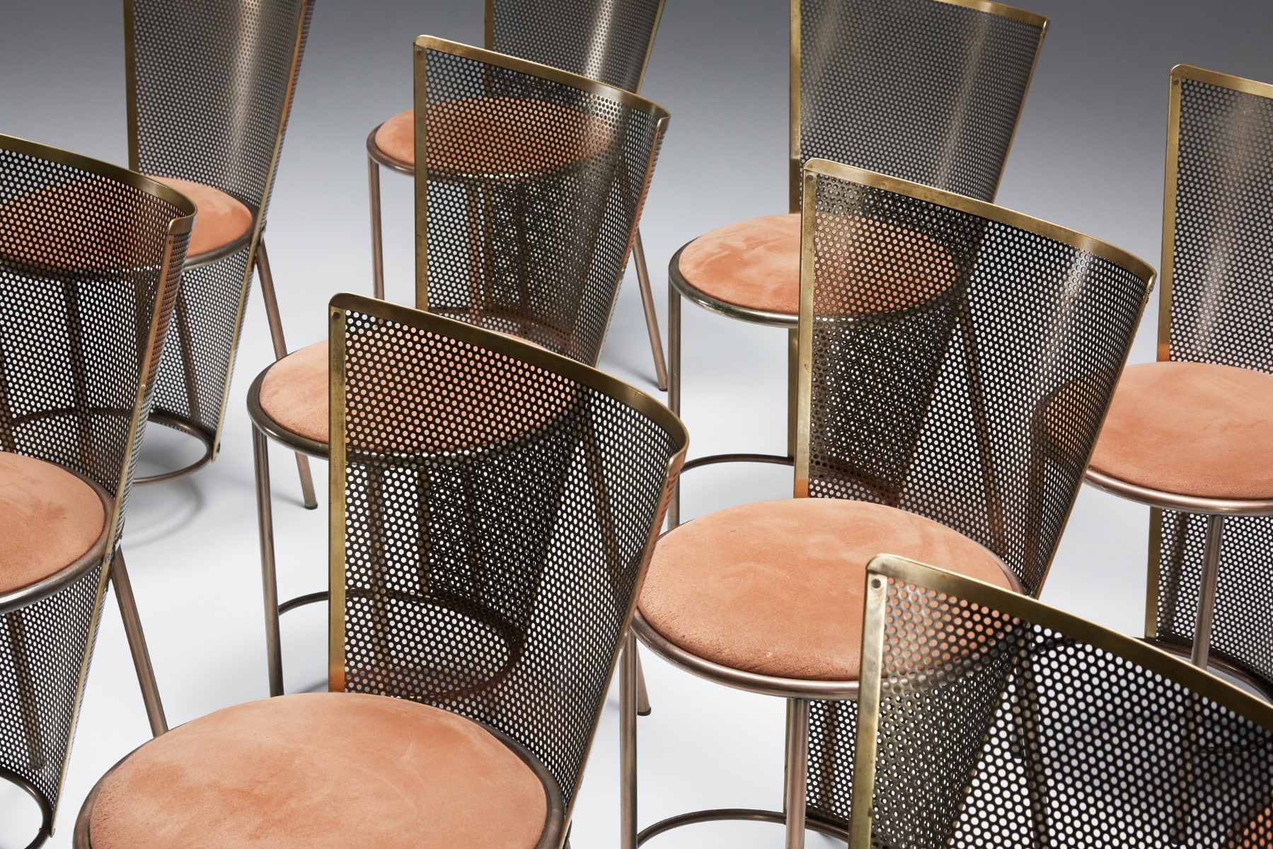 Postmodern brass chairs by Frans van Praet design