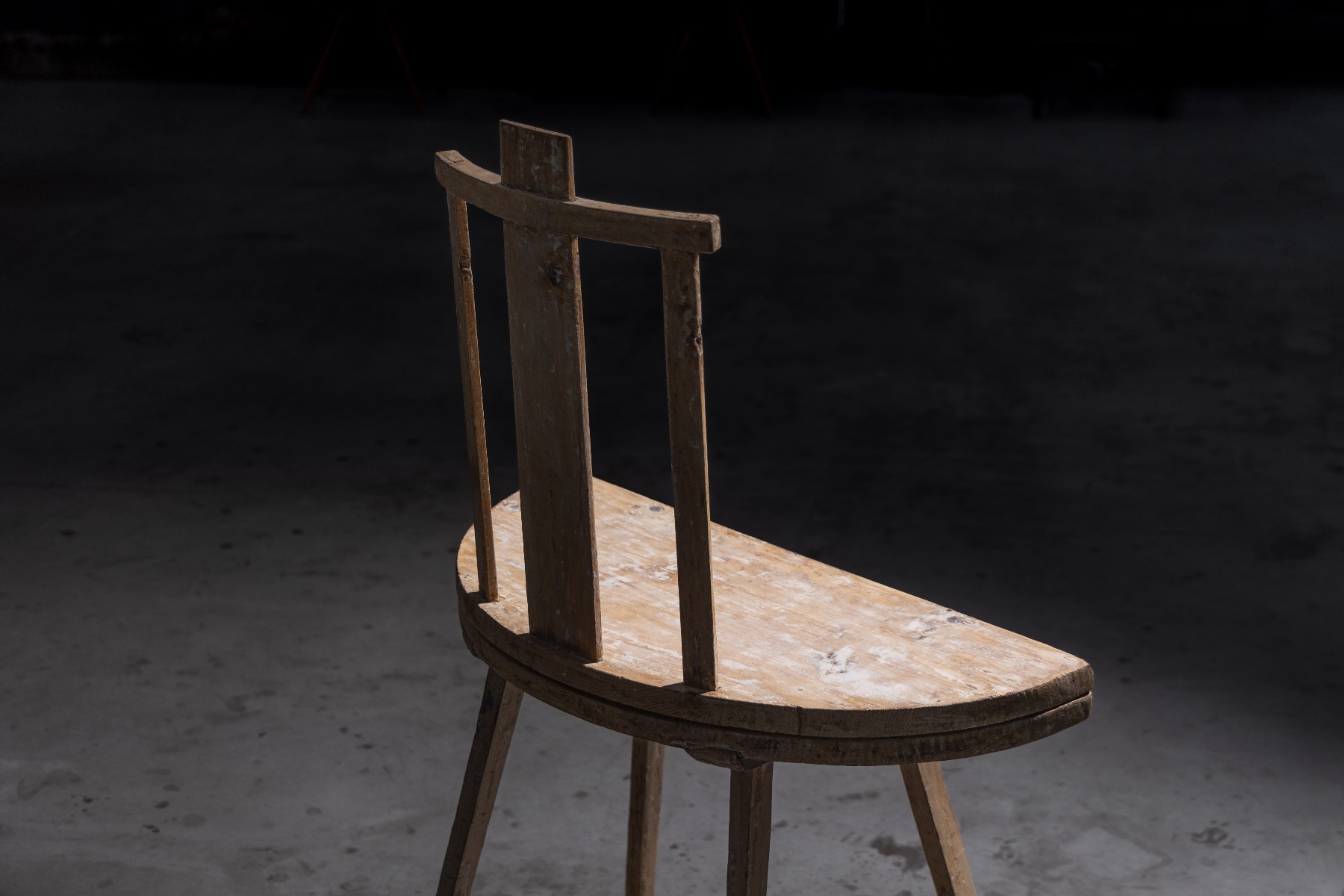 Primitive 19th century wooden convertible seat