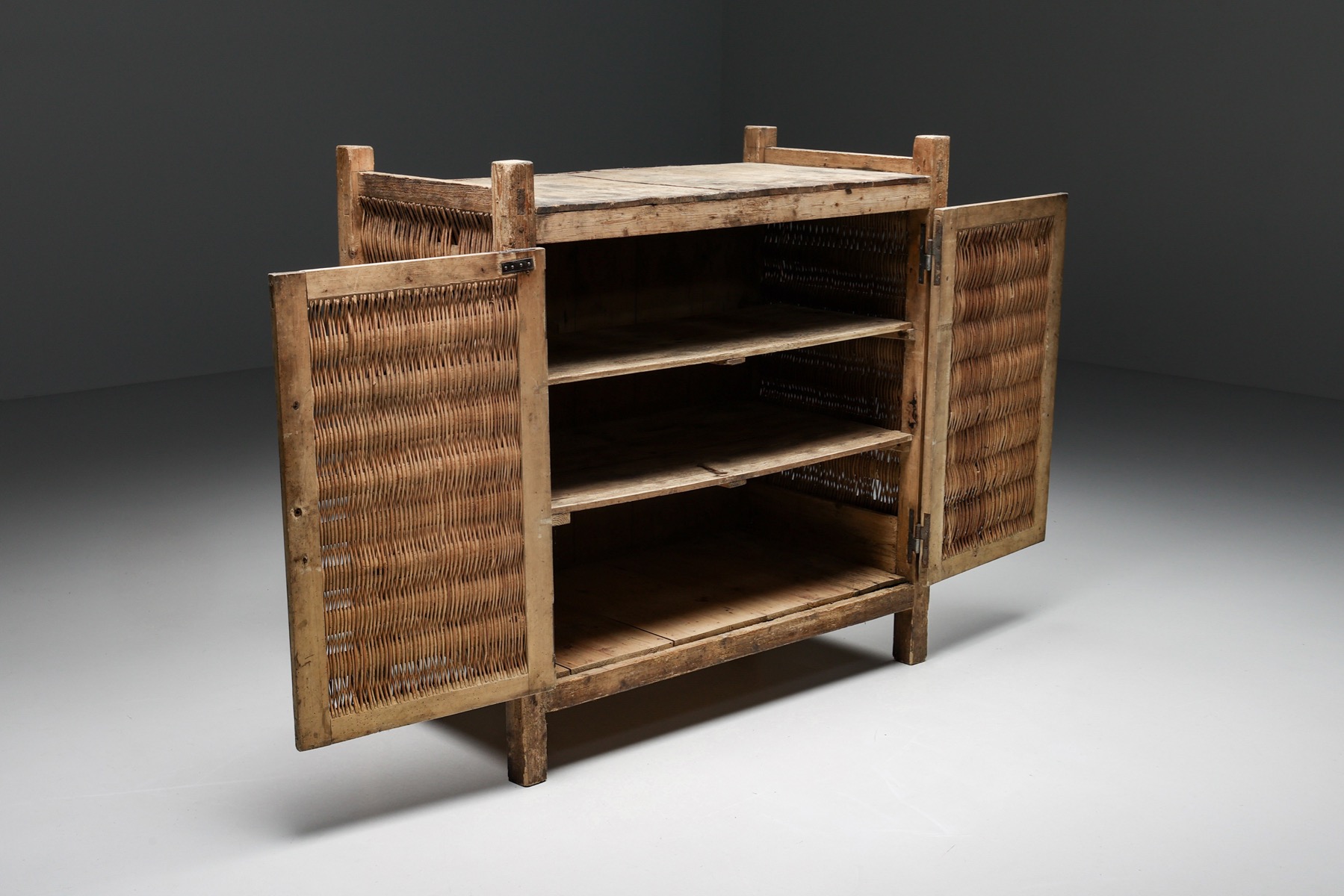 Primitive high board pantry cabinet in wabi design