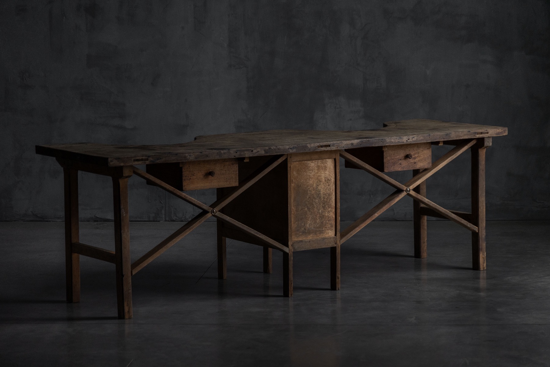 Primitive craft worktable used for jewelry making
