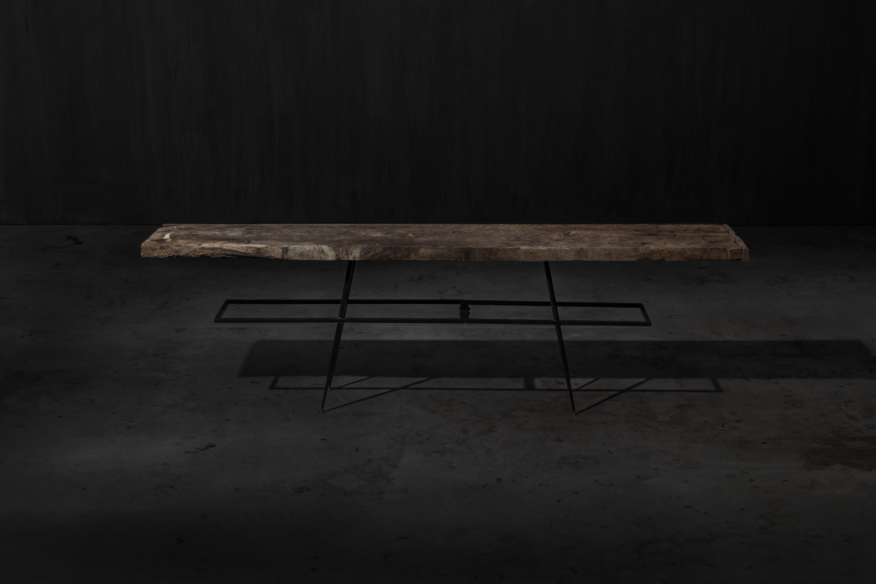 Sculptural Wabi Sabi console table with minimalist form