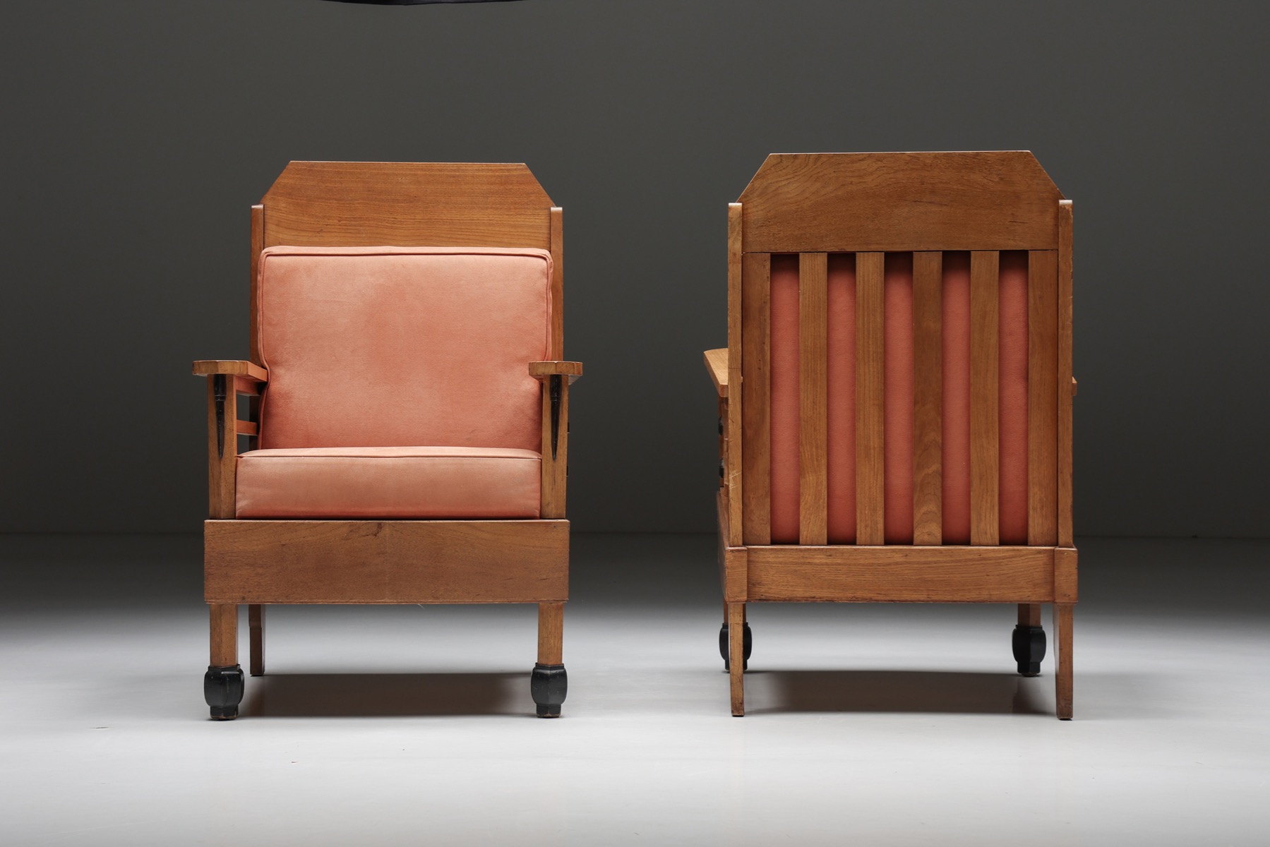 Retro club chairs in art deco style from the 1960s
