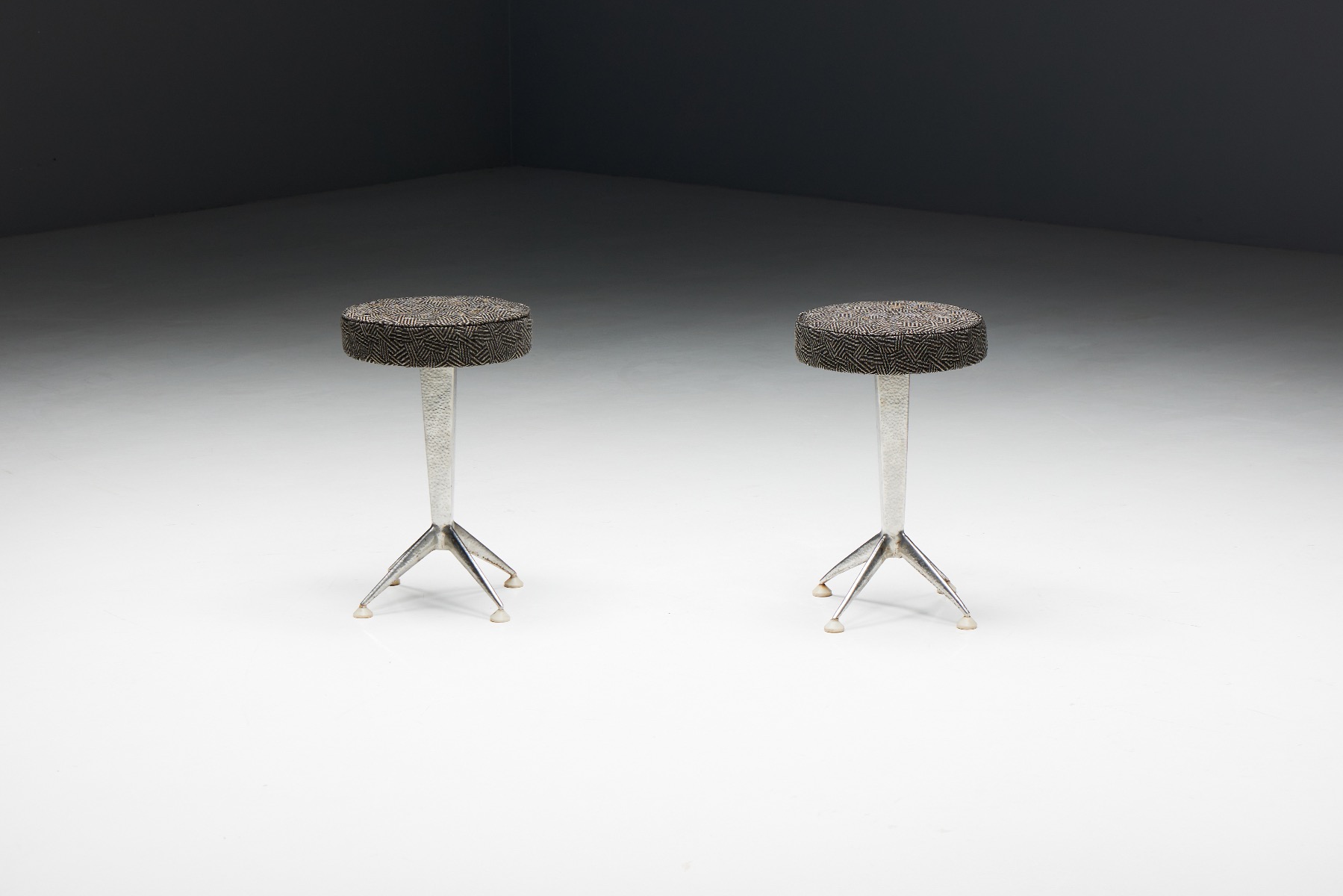 Retro steel bar stools from the 1950s