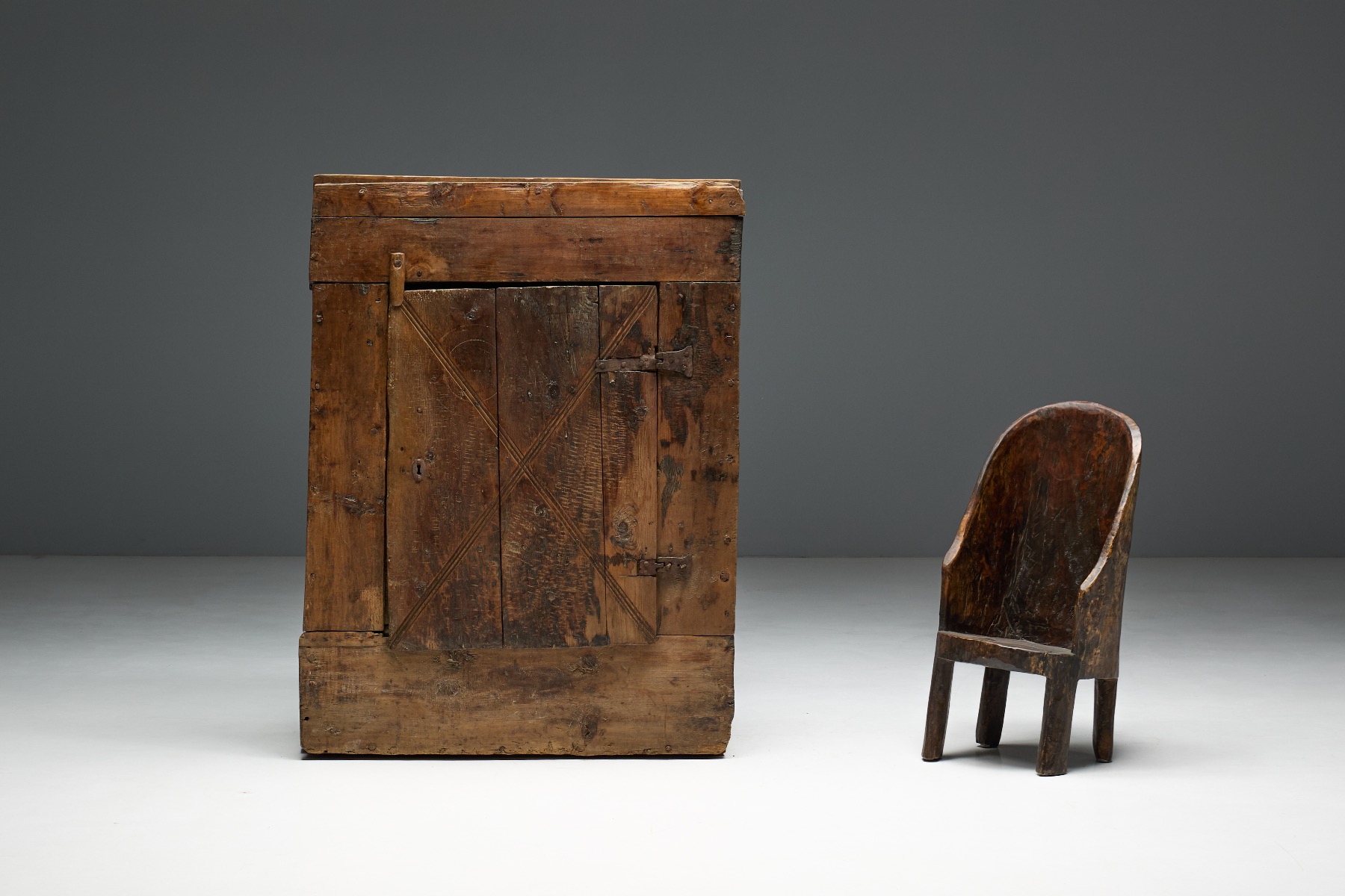 Rustic alpine cabinet dating to the 1700s