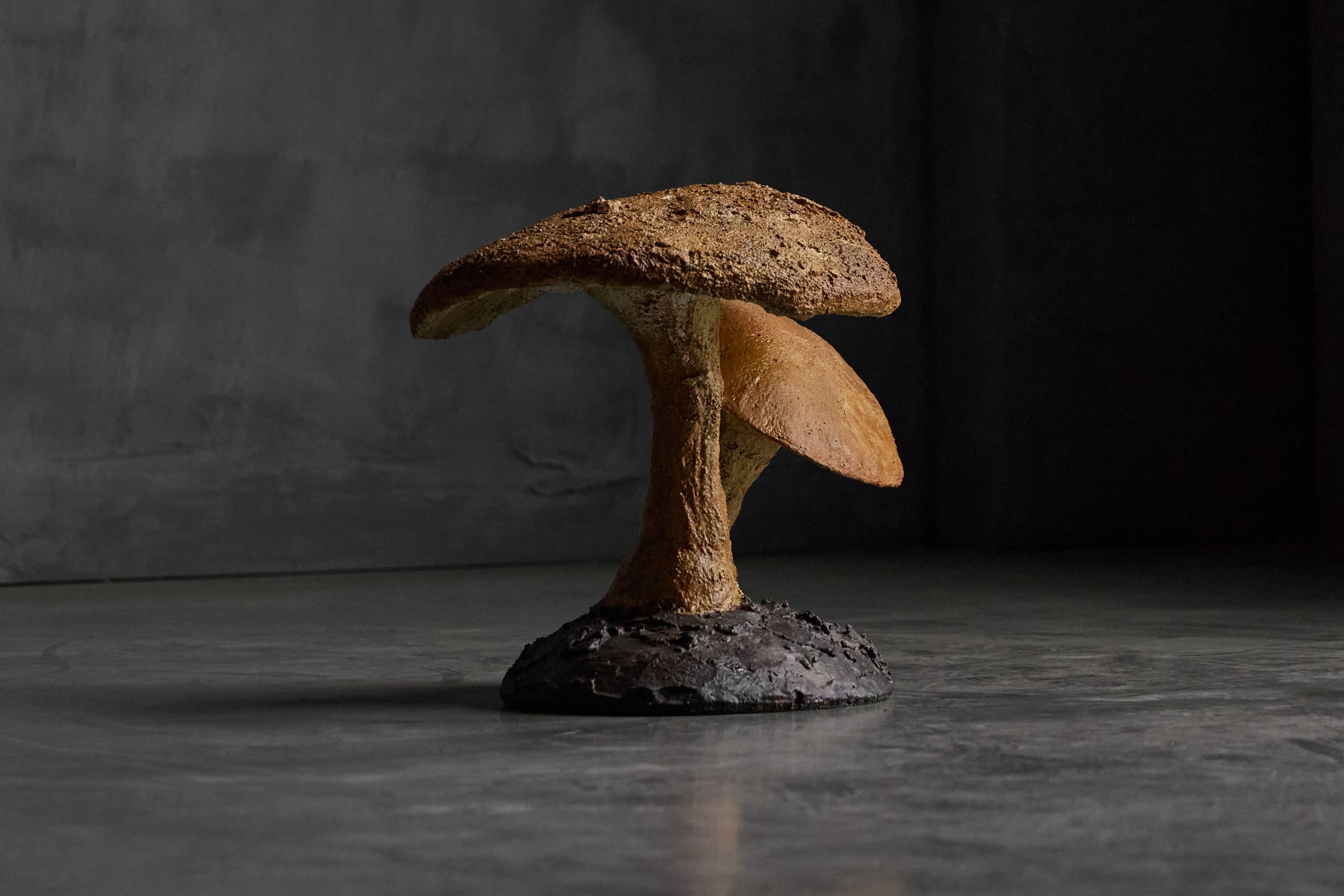 Sculptural mushroom forms inspired by wabi sabi aesthetics