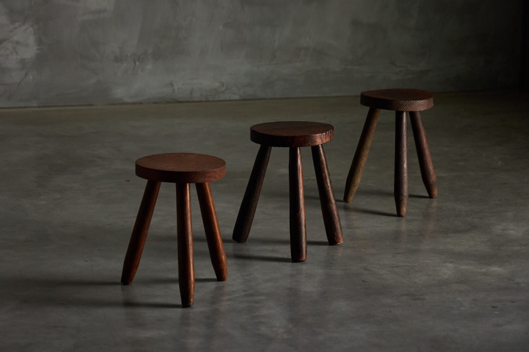 Sculptural tripod stool dating to the 1960s
