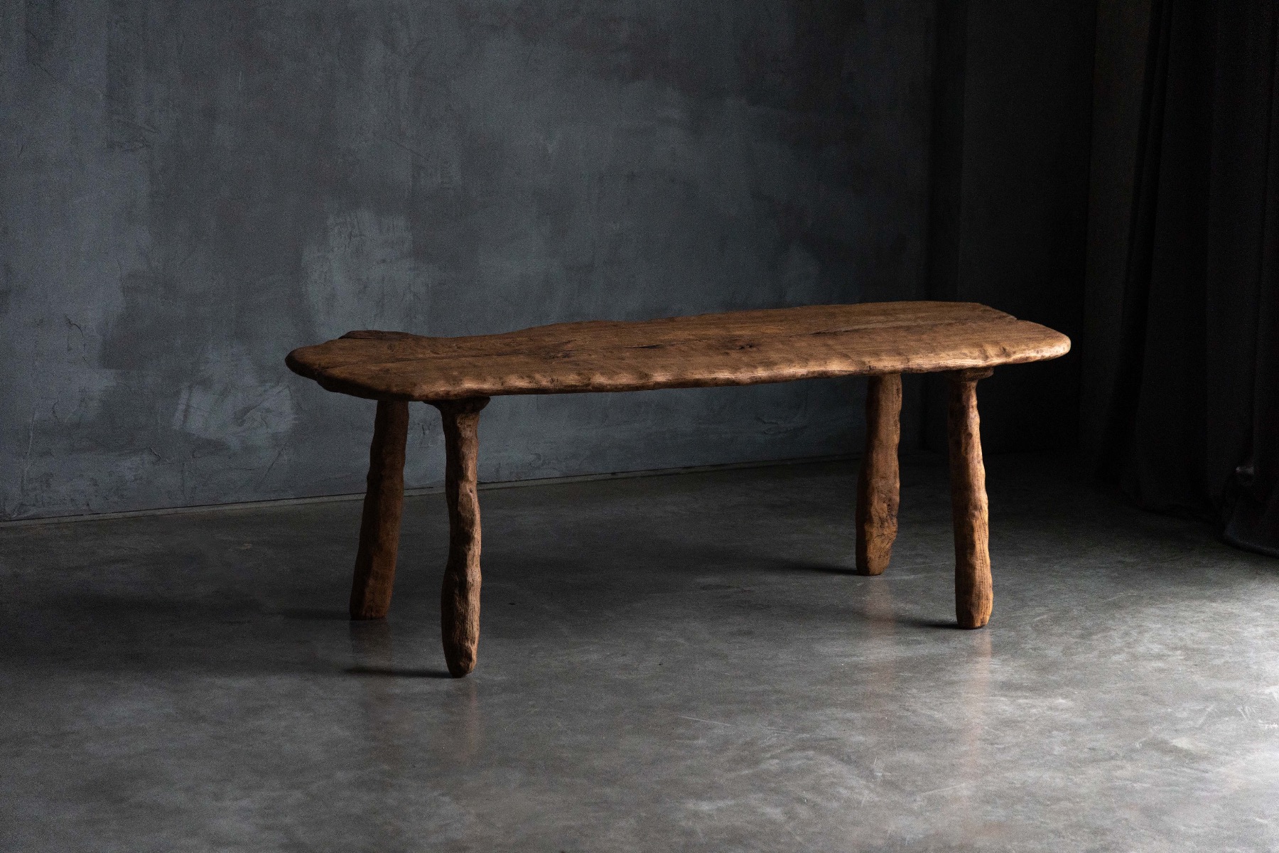 Rustic wabi sabi low table with raw character