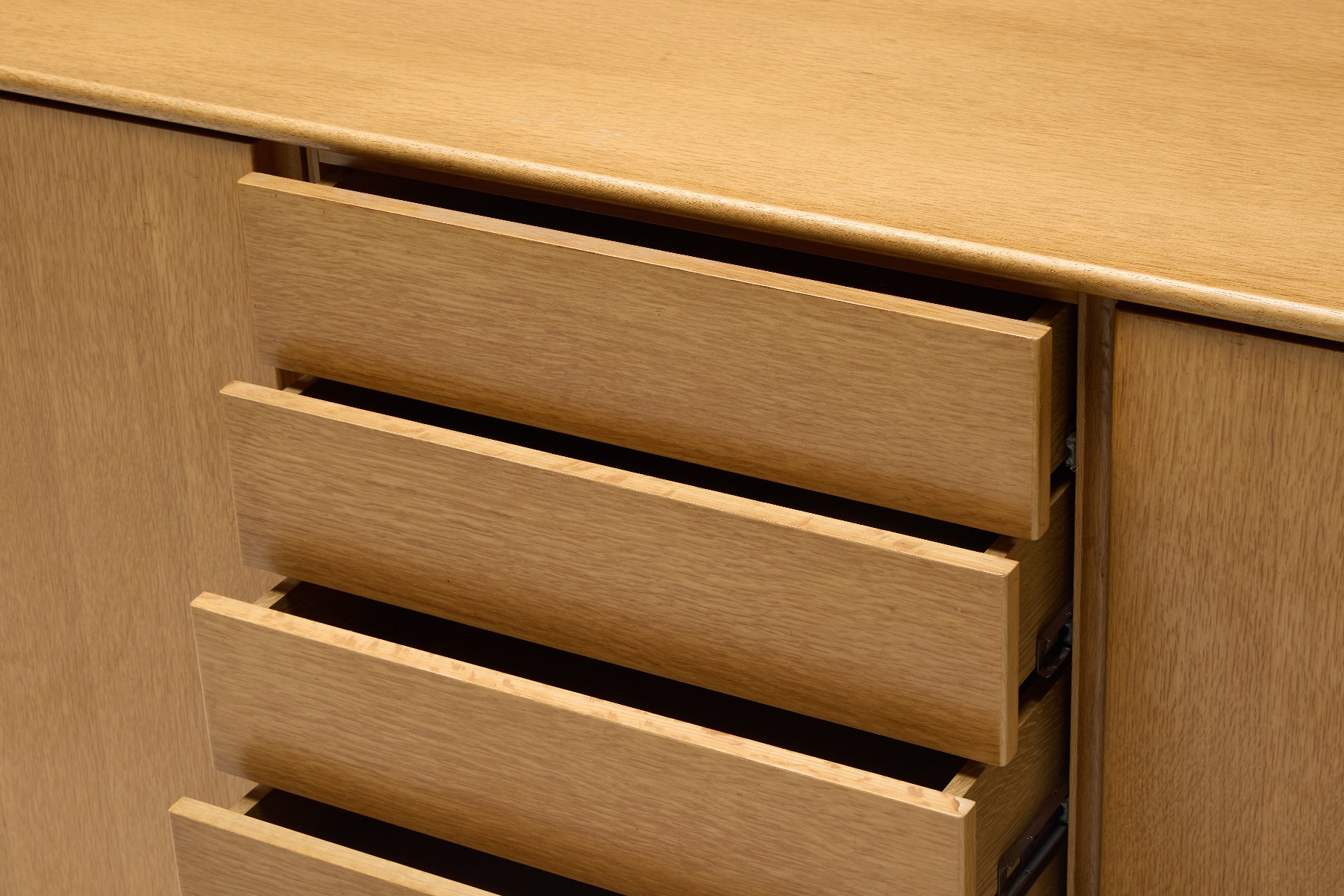 Solid oak mid century storage unit