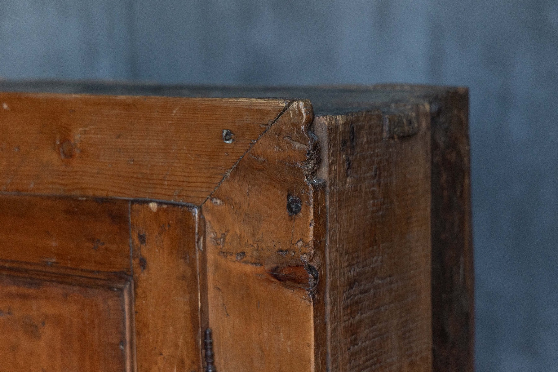 Handcrafted folk art farmhouse cabinet