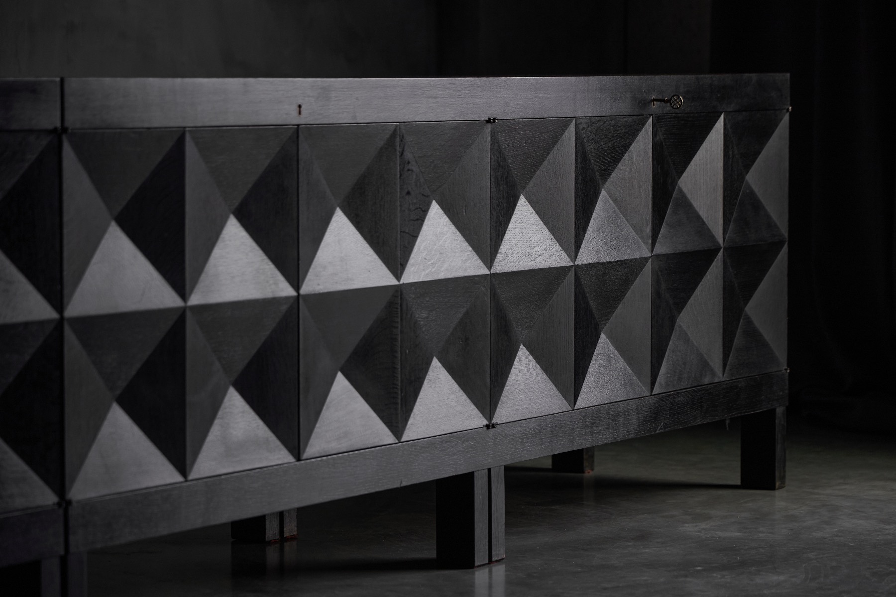 1970s brutalist sideboard with strong architectural form
