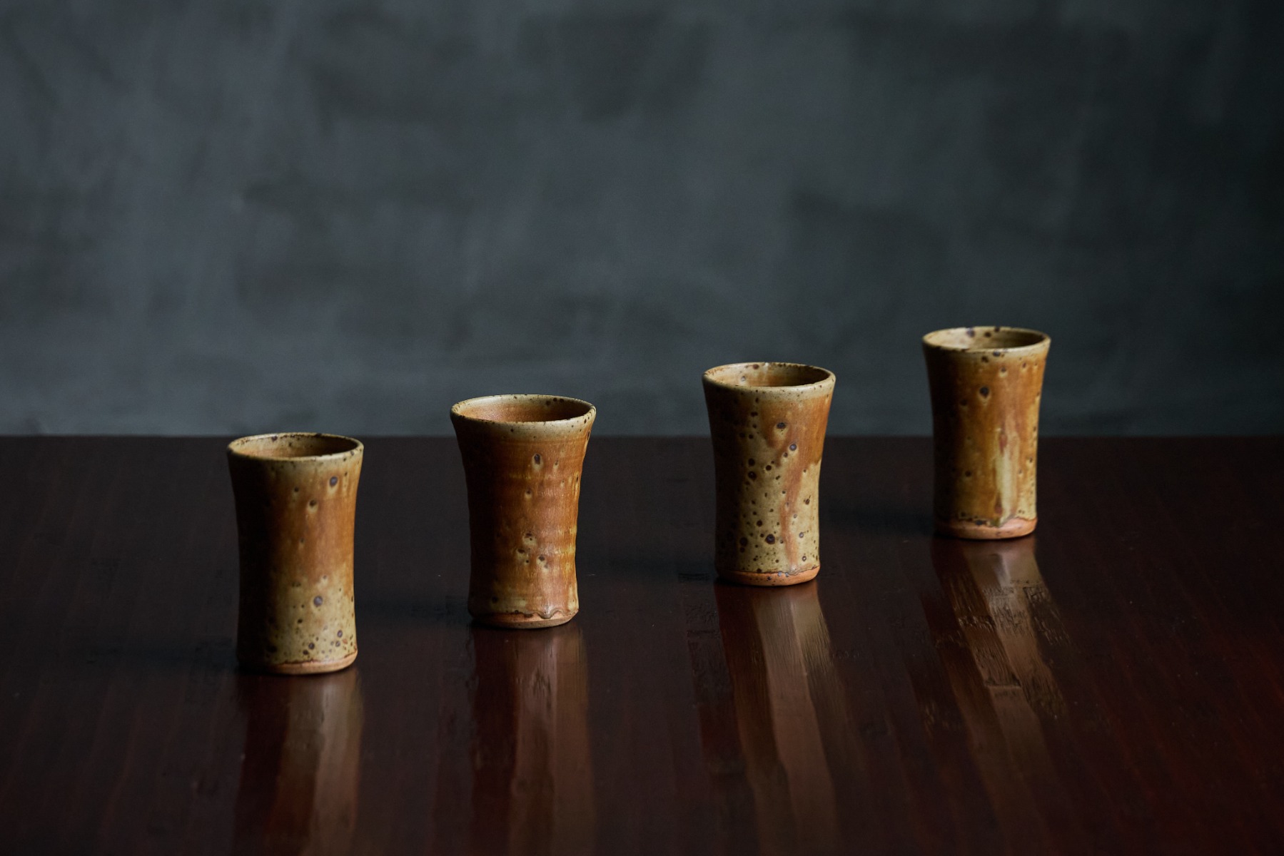 Studio pottery pitcher and goblets 1970s