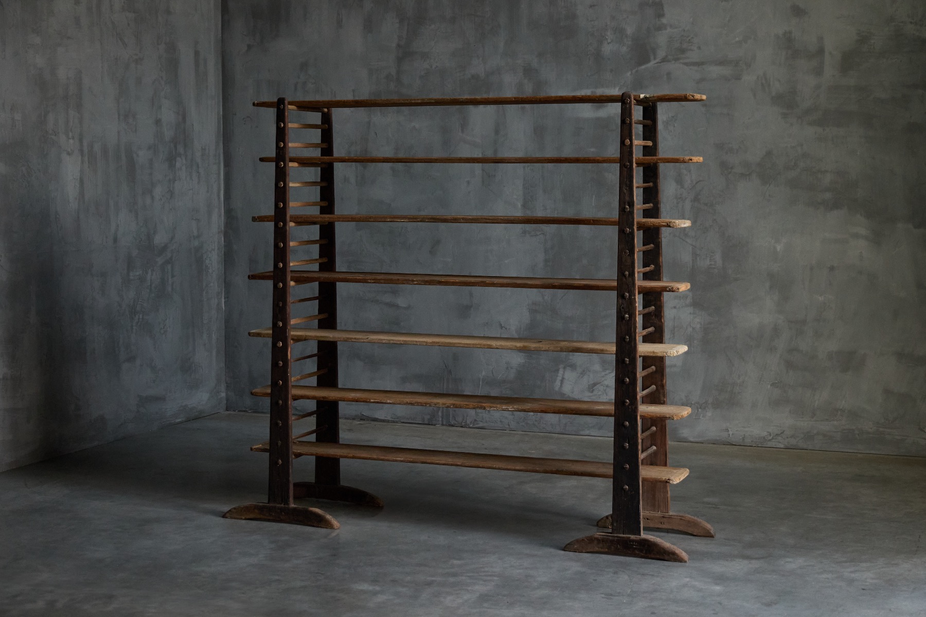 Vernacular folk art bakery shelving unit