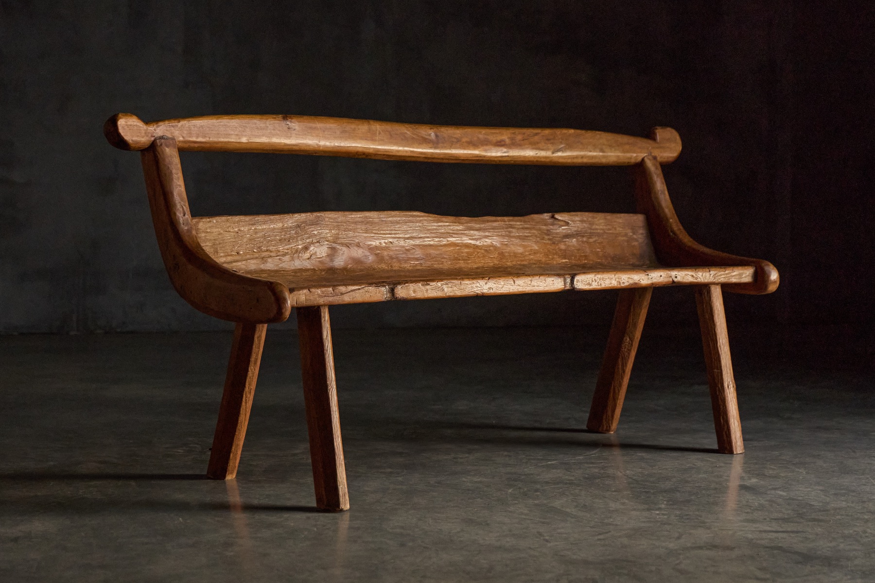 Vintage 1970s organic wood bench
