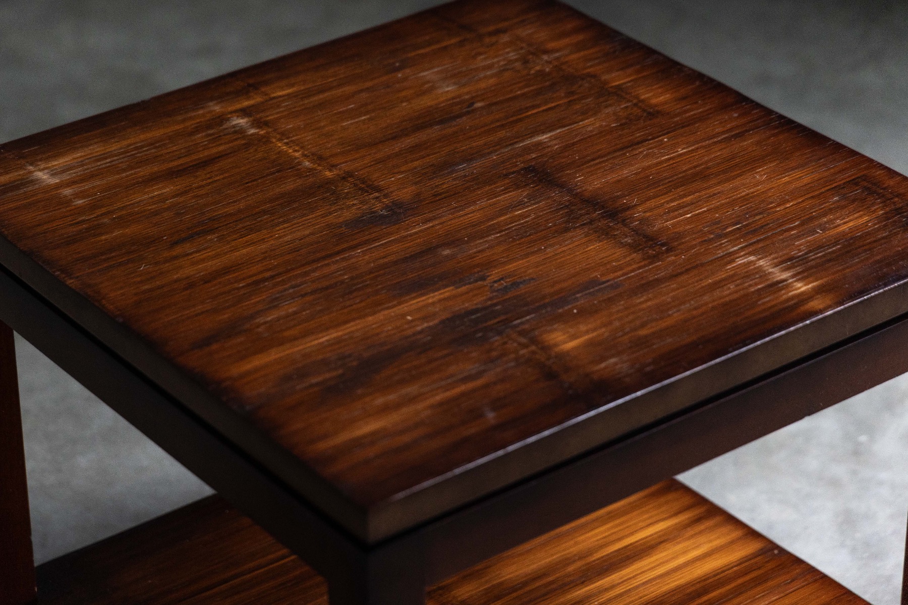 Wabi sabi inspired bamboo end table