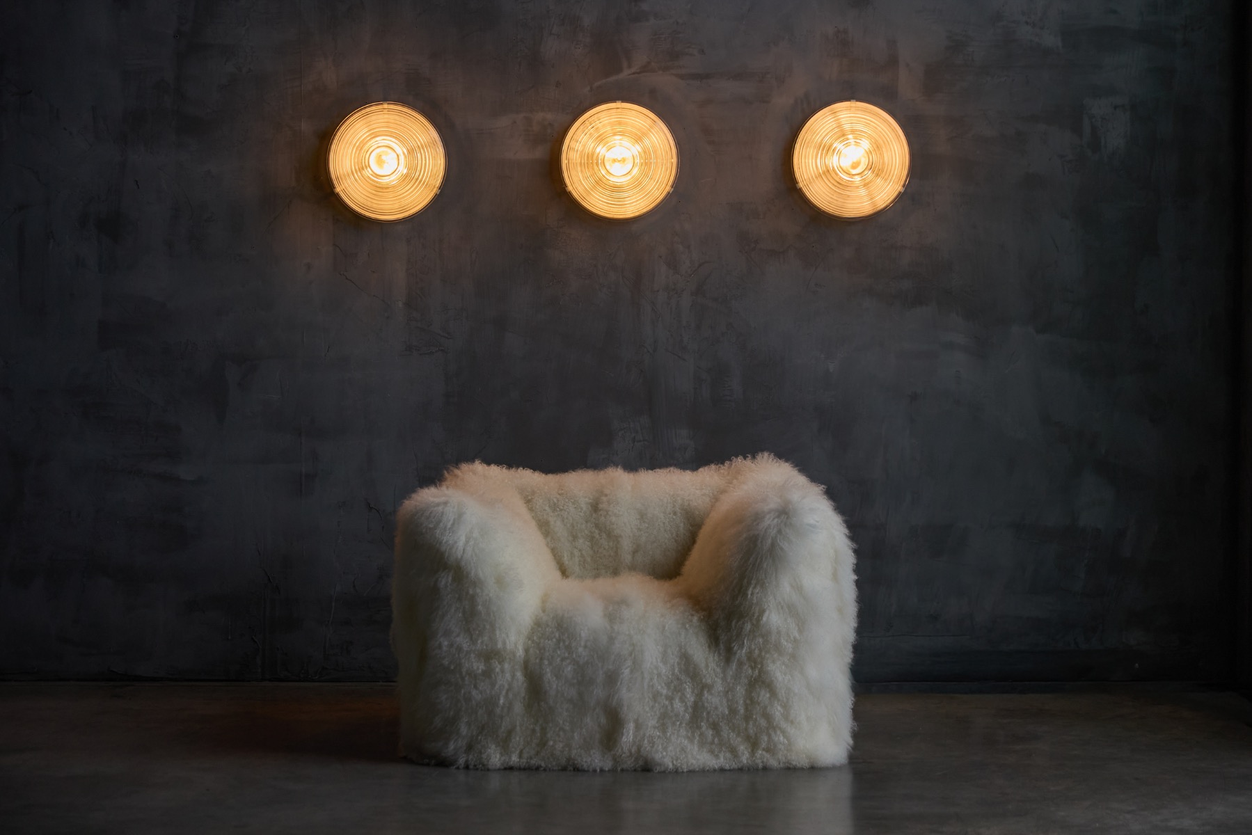 1960s Italian wall lights made of ribbed glass
