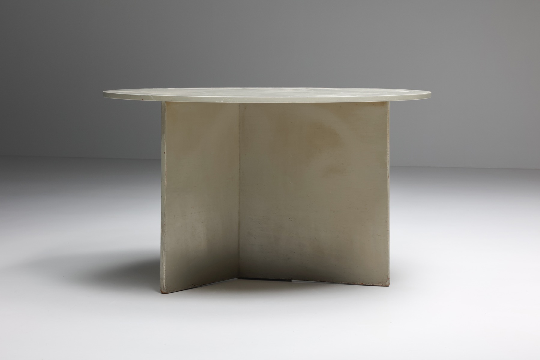 Art deco modernist sideboard in grey painted wood from the 1930s