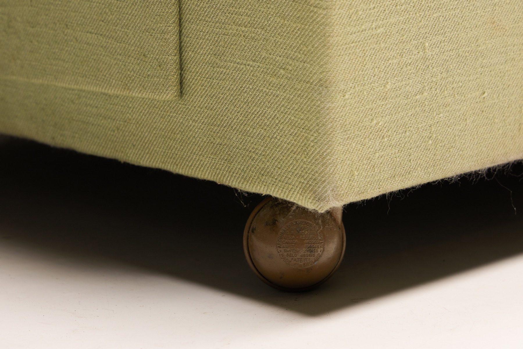 Art deco style sofa daybed in green upholstery
