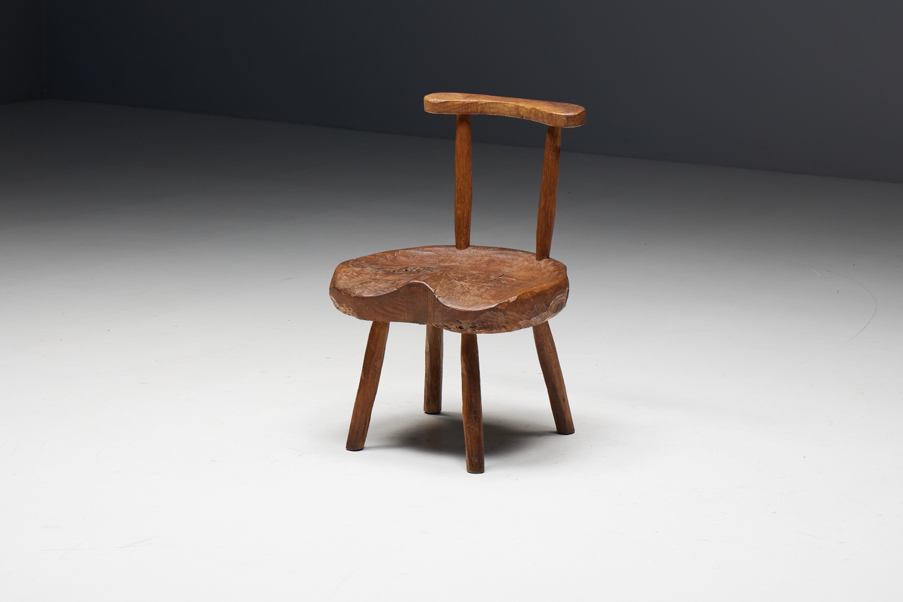 Brutalist primitive folk chair 19th century