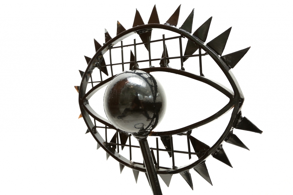 Collectible black cyclopean sculpture from the 20th century