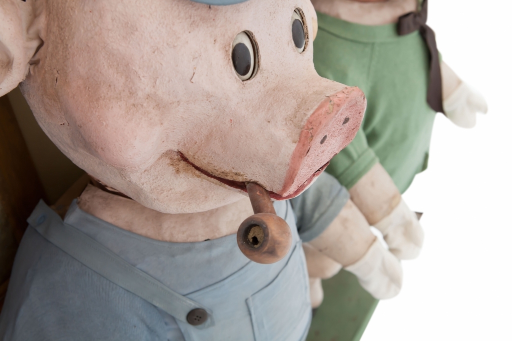 Collectible Three Little Pigs puppetry from the 1930s