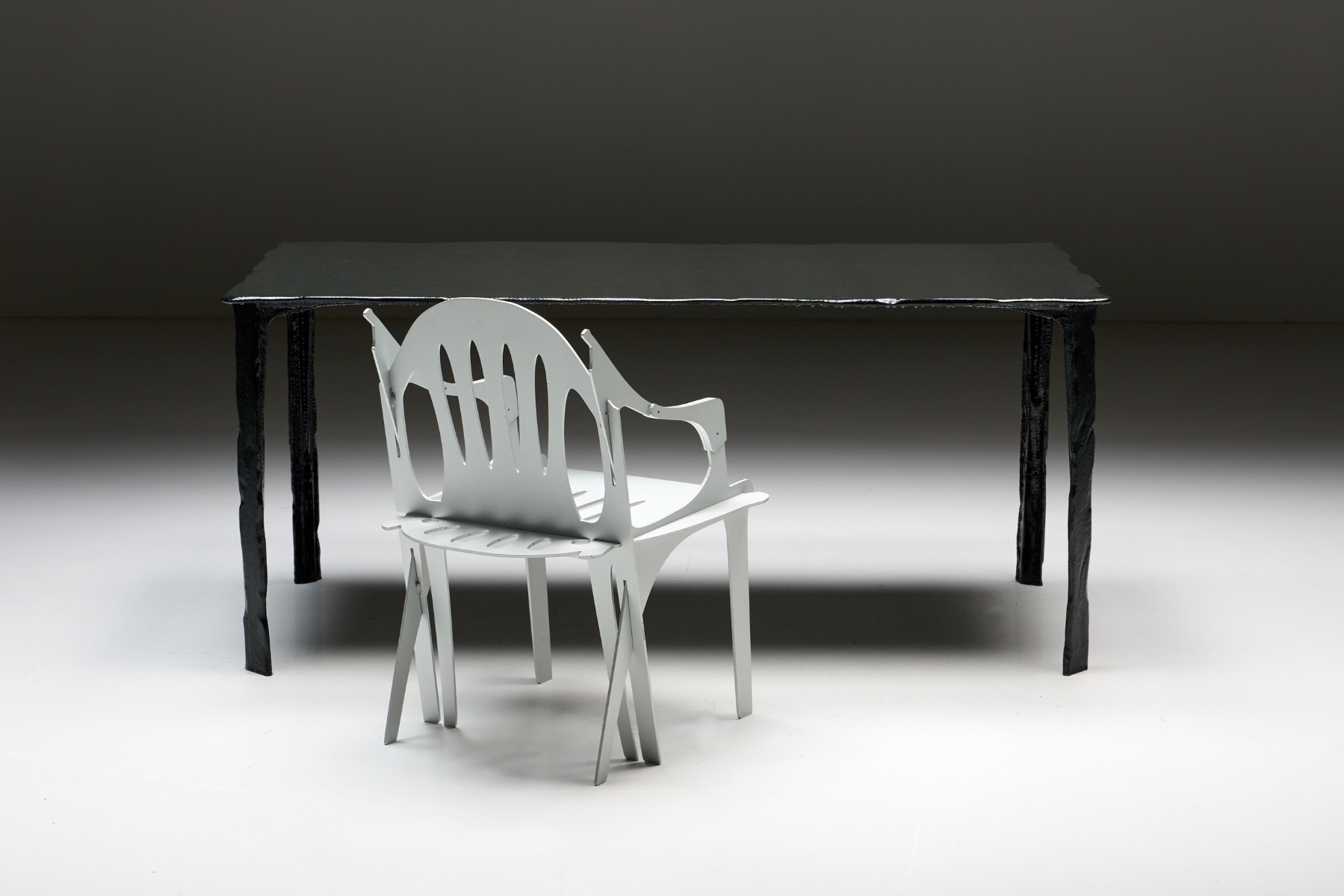 Contemporary carbon fibre table in sculptural design