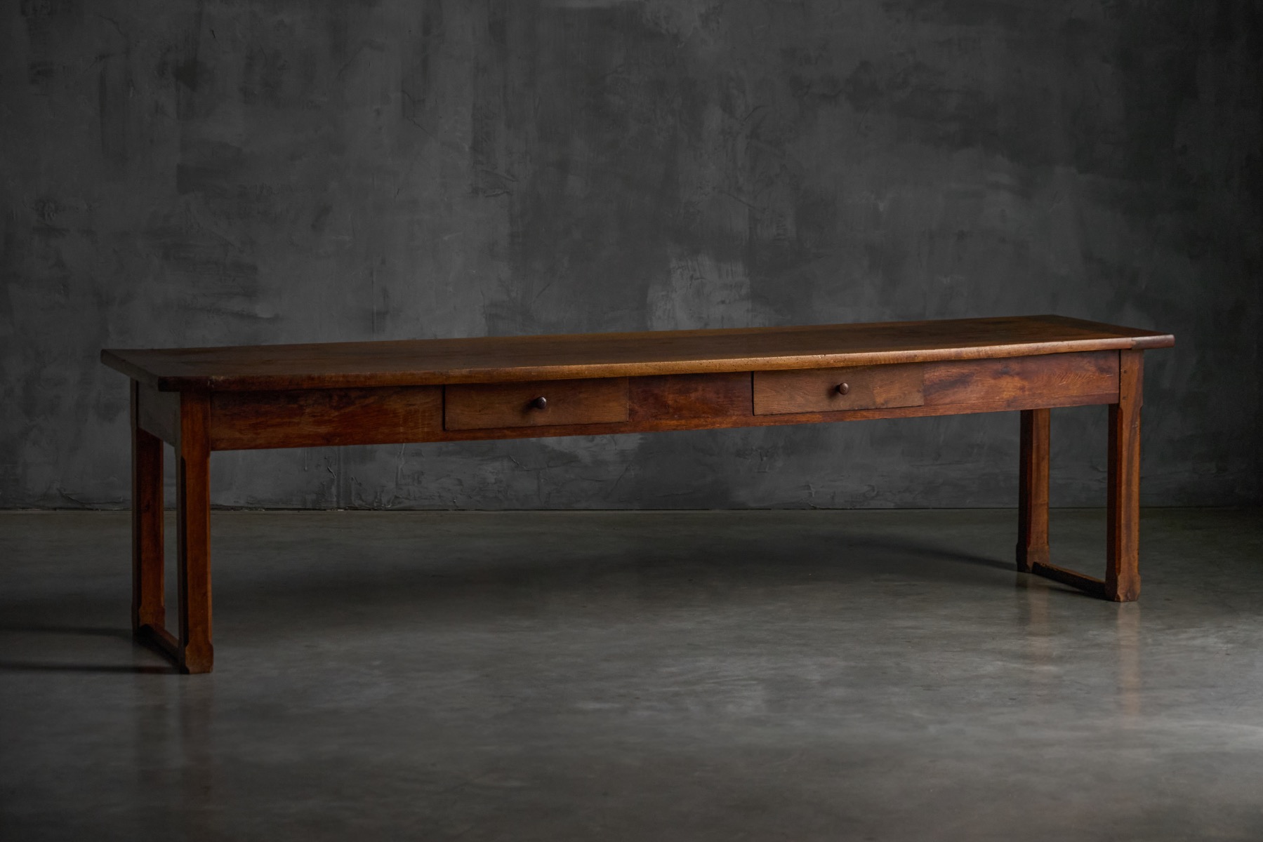 Country style farmhouse dining table from the 19th century