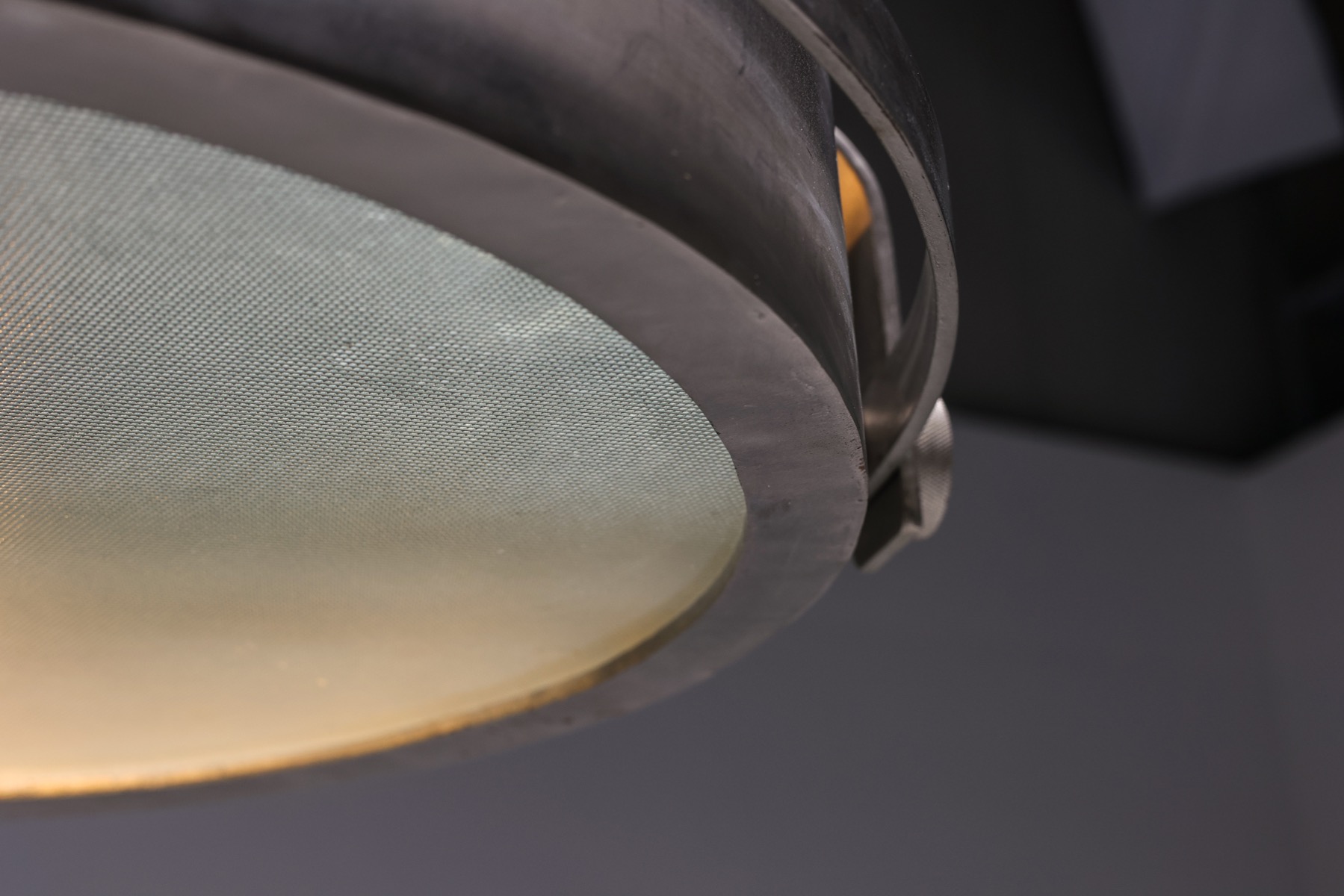 Designer industrial steel ceiling lamp from the 1990s