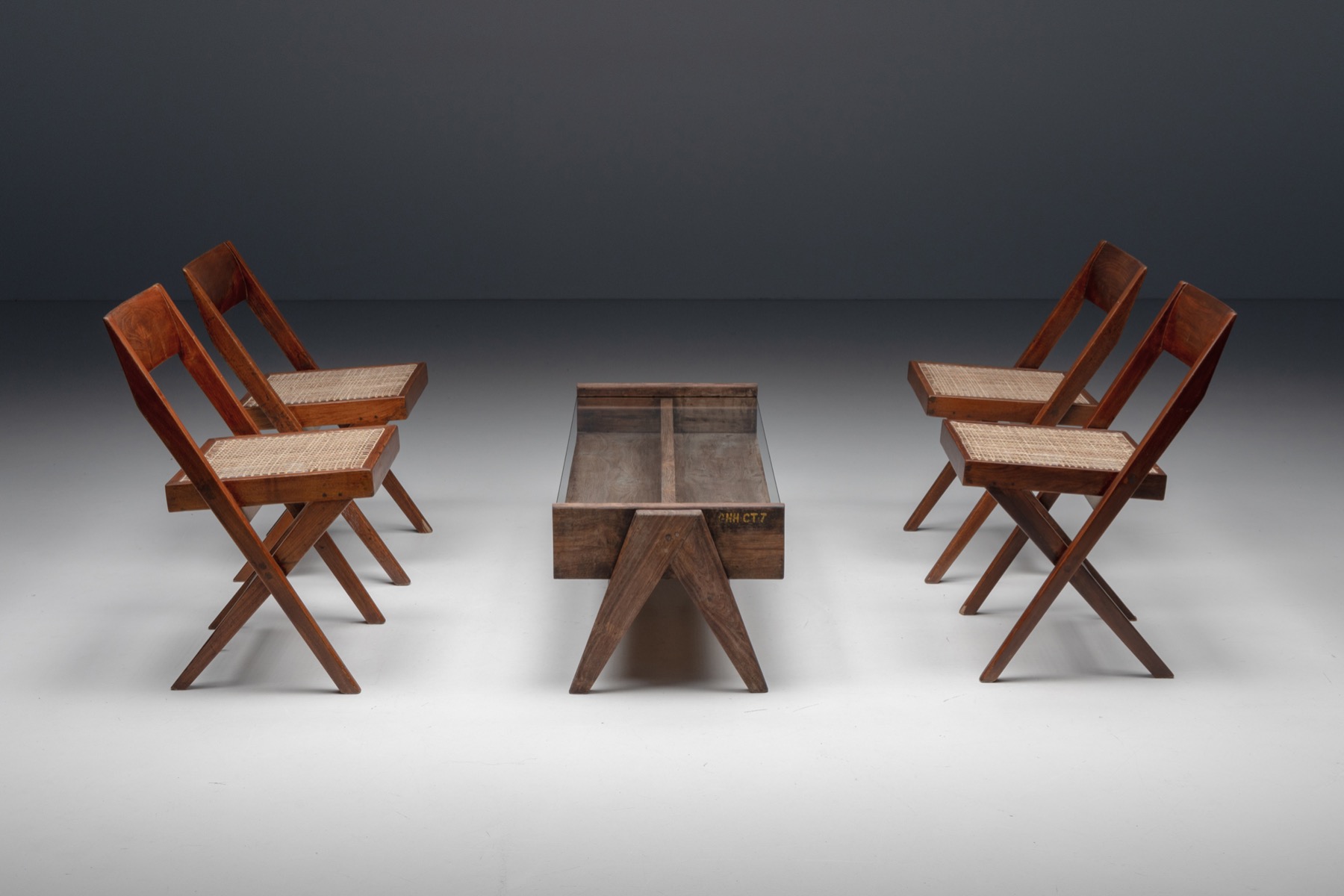 Designer coffee table by Pierre Jeanneret from the 1960s