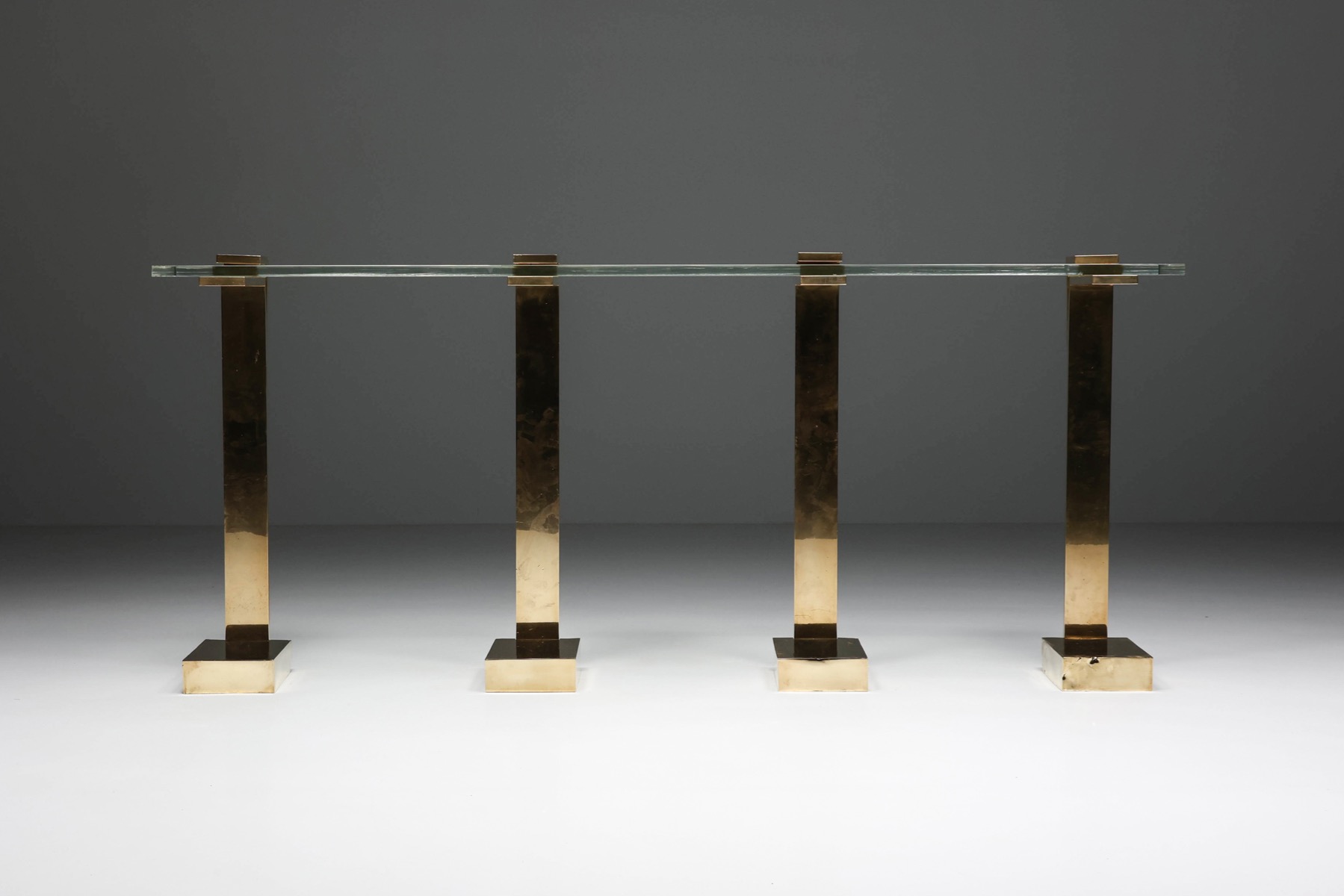Designer brass side table in Regency style from the 1970s