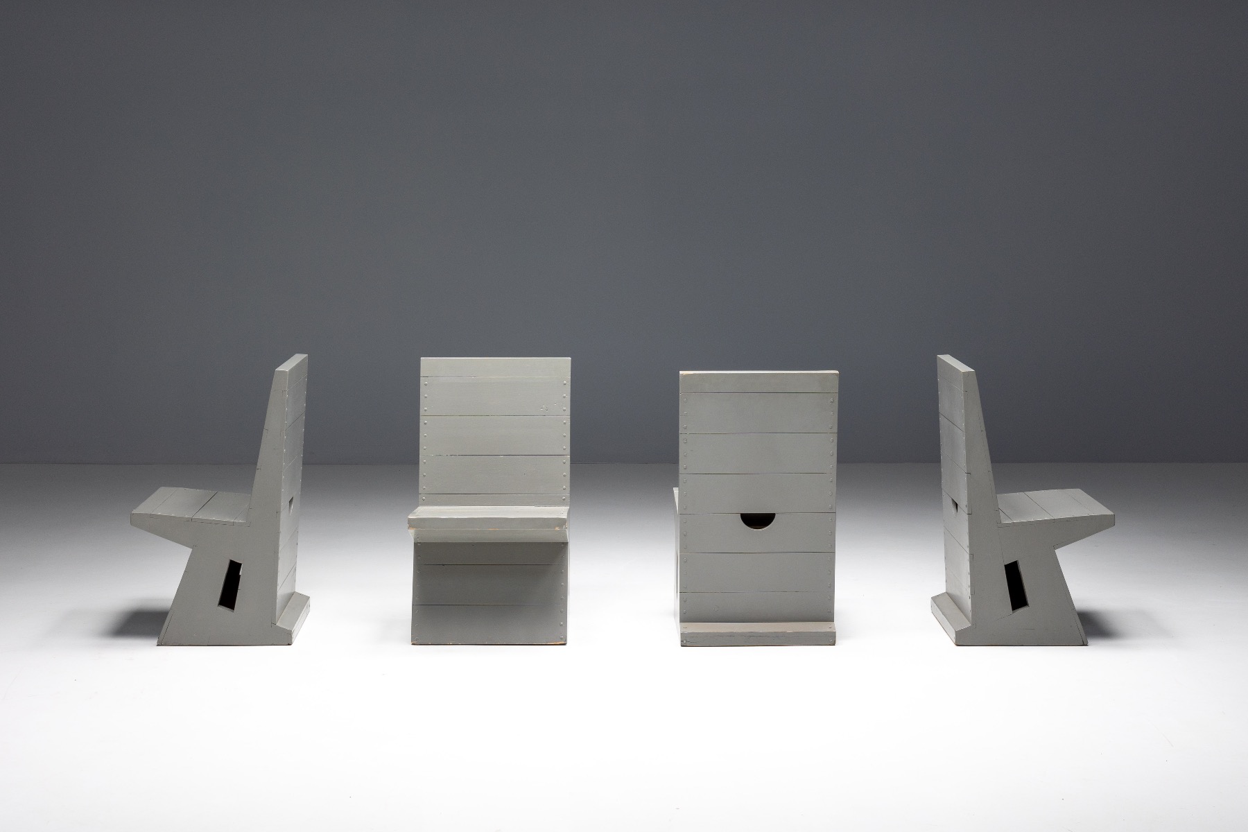 Dutch modernist dining chairs by Van der Laan